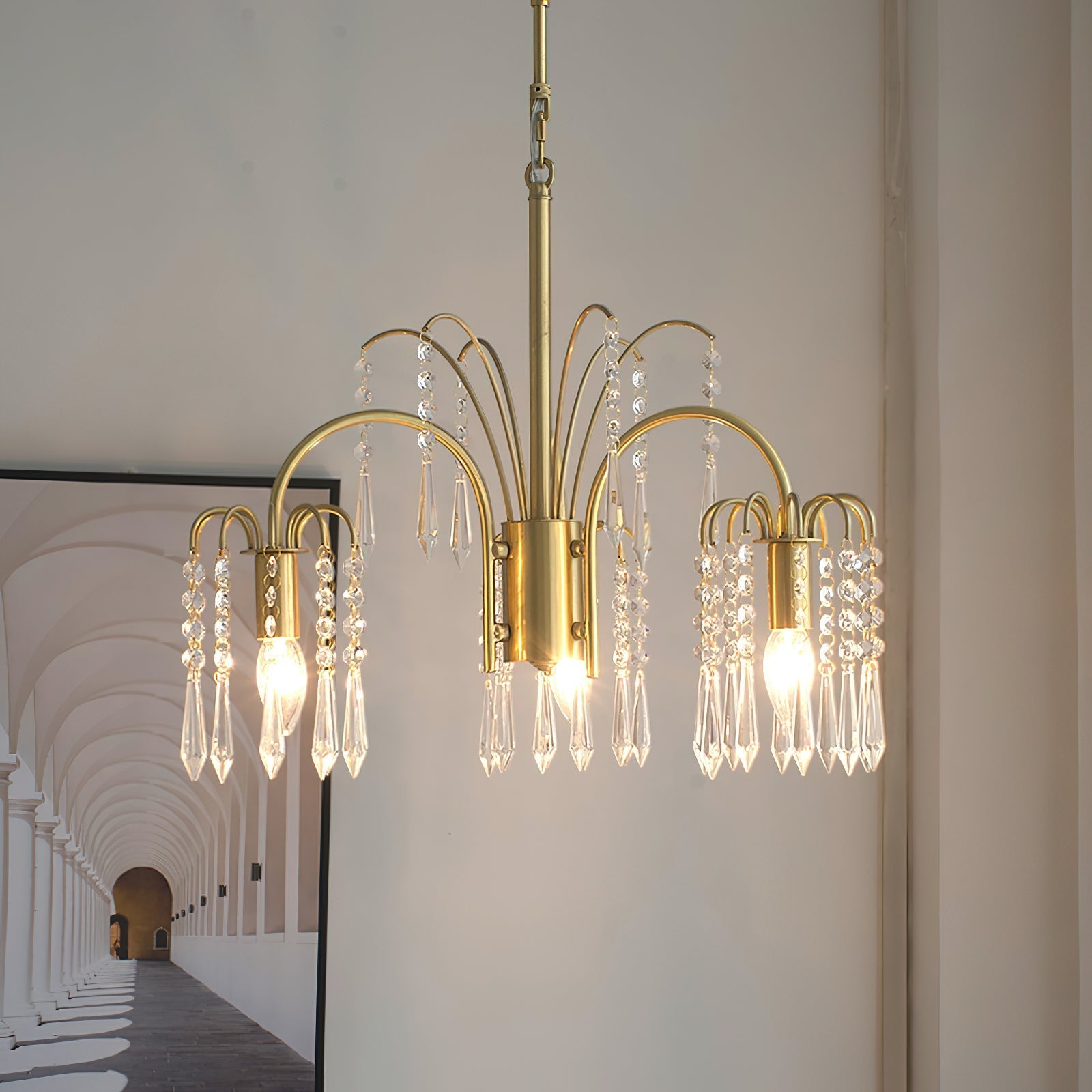 Voyant Premium Luxury Candle Crystal Chandelier - Lamp Copper