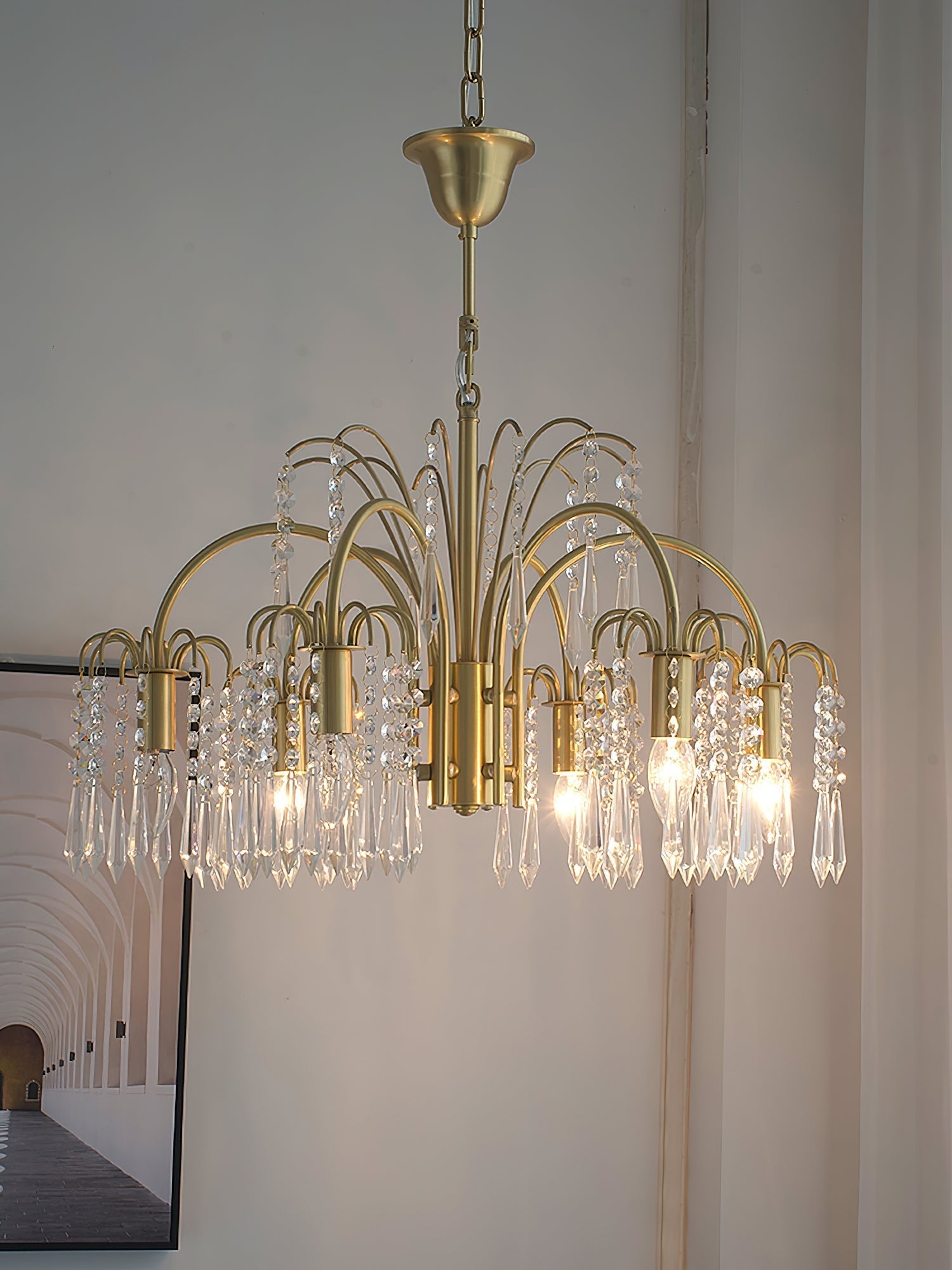 Voyant Premium Luxury Candle Crystal Chandelier - Lamp Copper