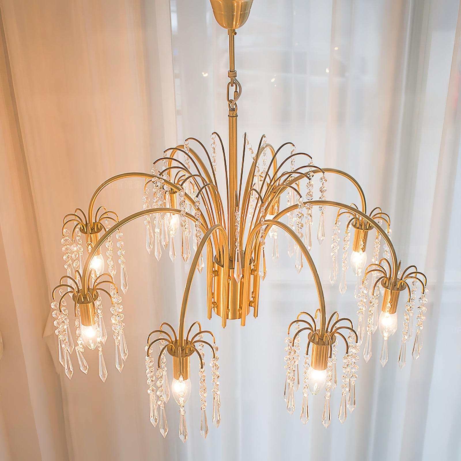 Voyant Premium Luxury Candle Crystal Chandelier - Lamp Copper