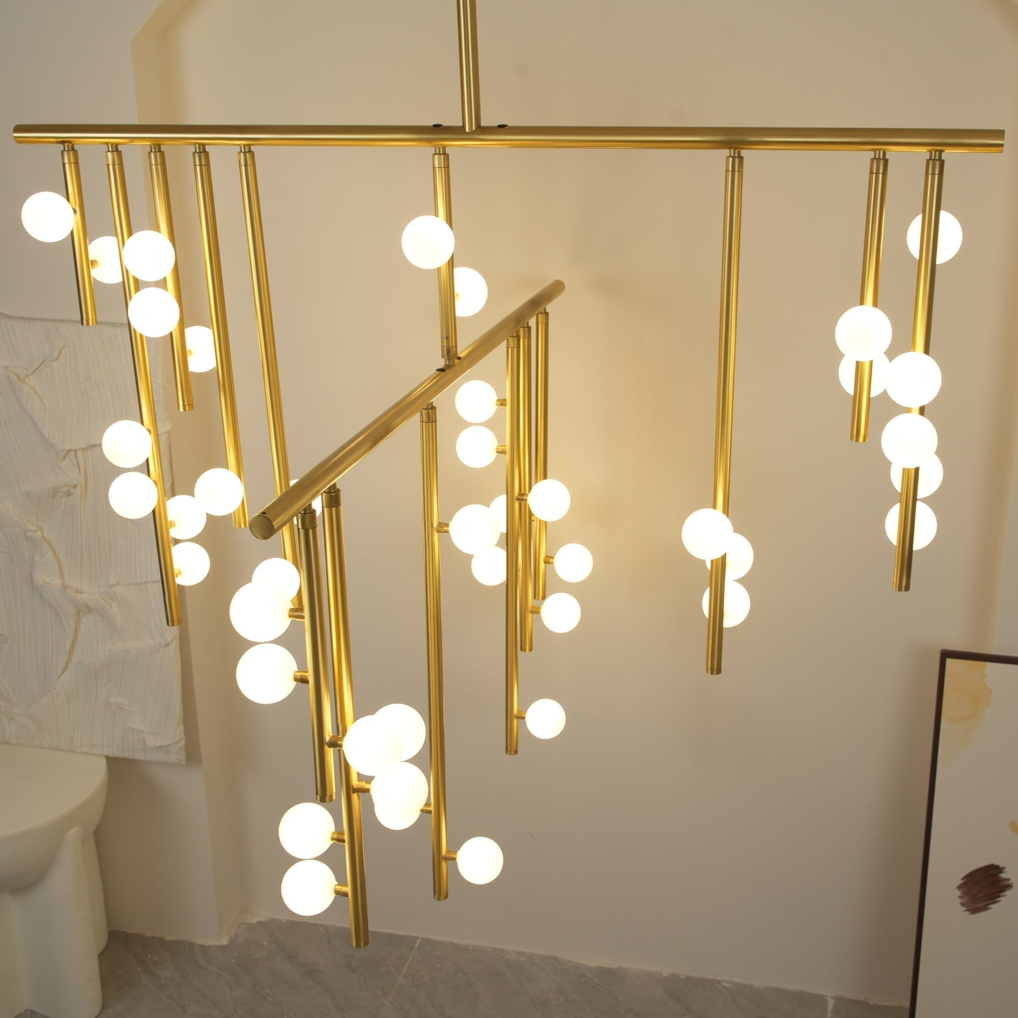 Orbis Moderne Minimaliste Baisse Système Antique Verre Lustre - Neutralighting