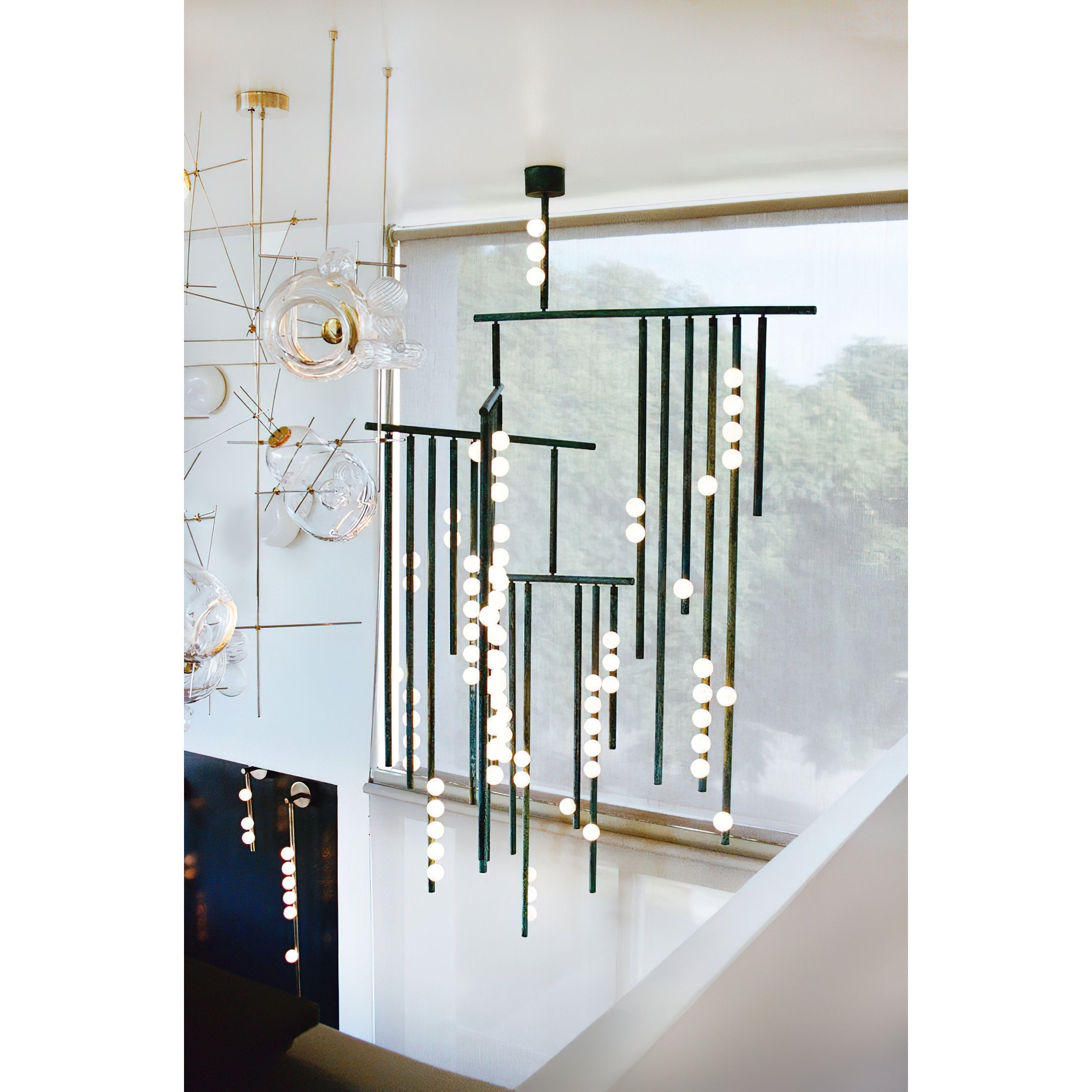 Orbis Moderne Minimaliste Baisse Système Antique Verre Lustre - Neutralighting