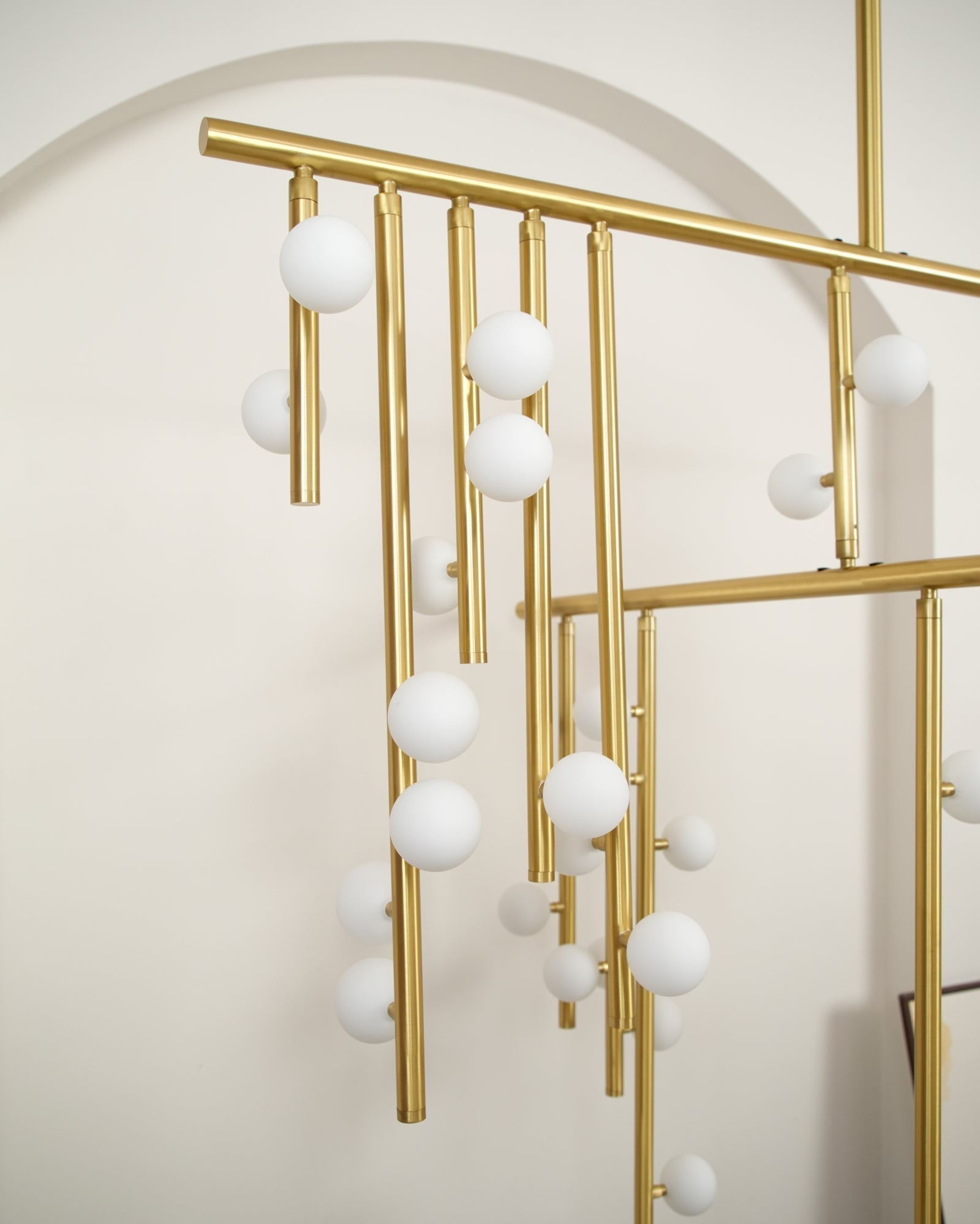 Eurzoris Geometric Brass Linear Pendant Light Chandelier - Blowlighting