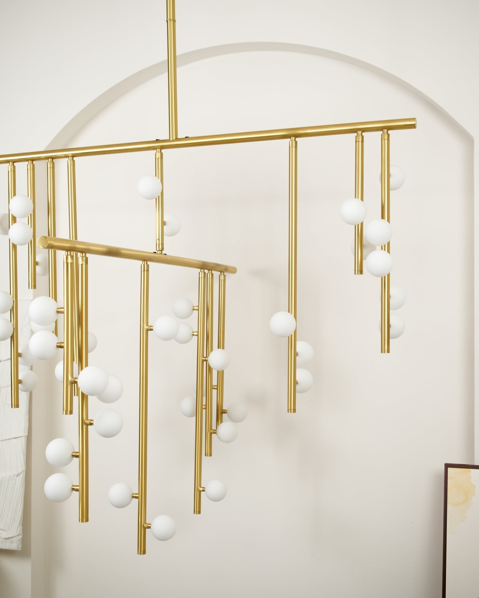 Eurzoris Geometric Brass Linear Pendant Light Chandelier - Blowlighting