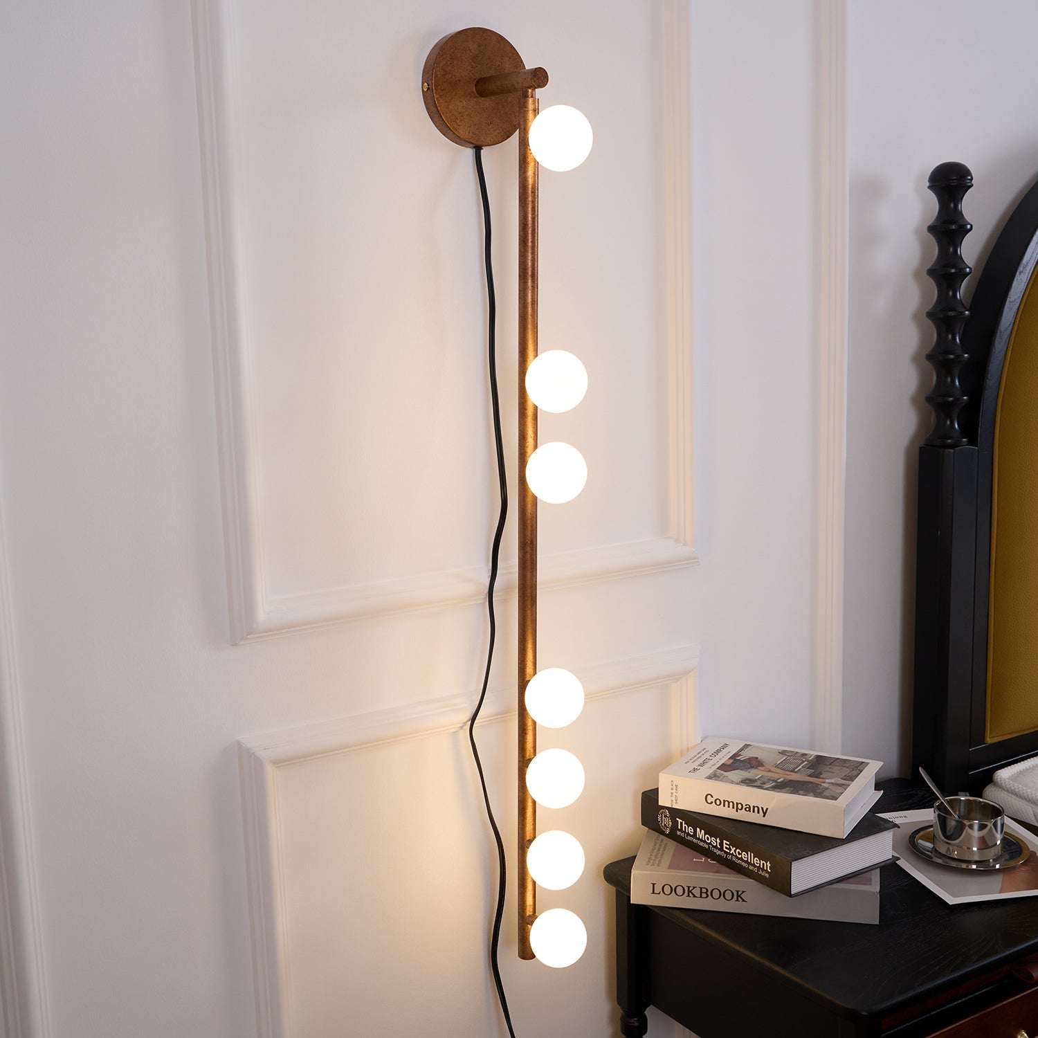 Pamela Tube Plug-in Brass Glass Wall Lamp - Neutralighting