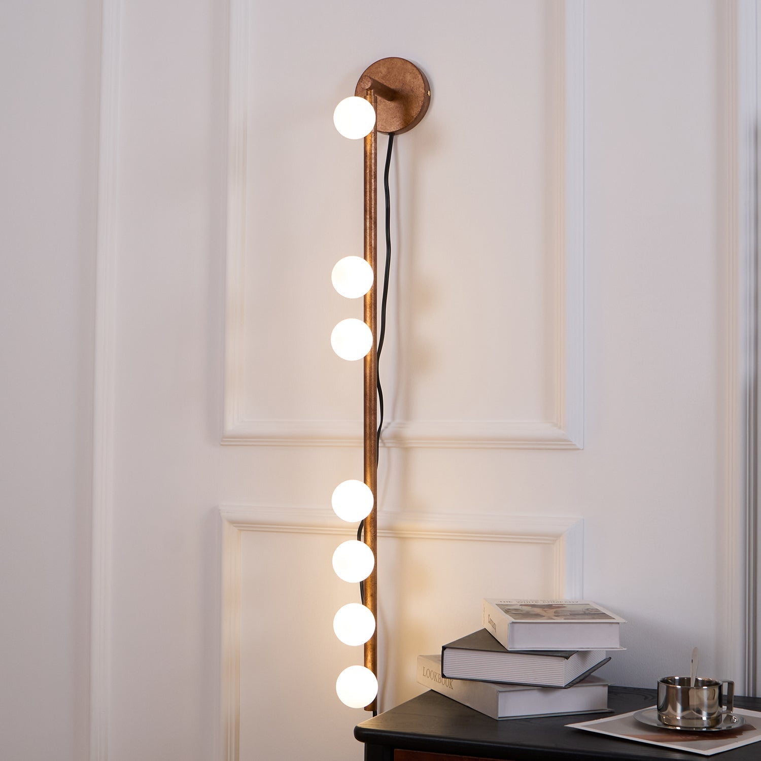 Pamela Tube Plug-in Brass Glass Wall Lamp - Neutralighting