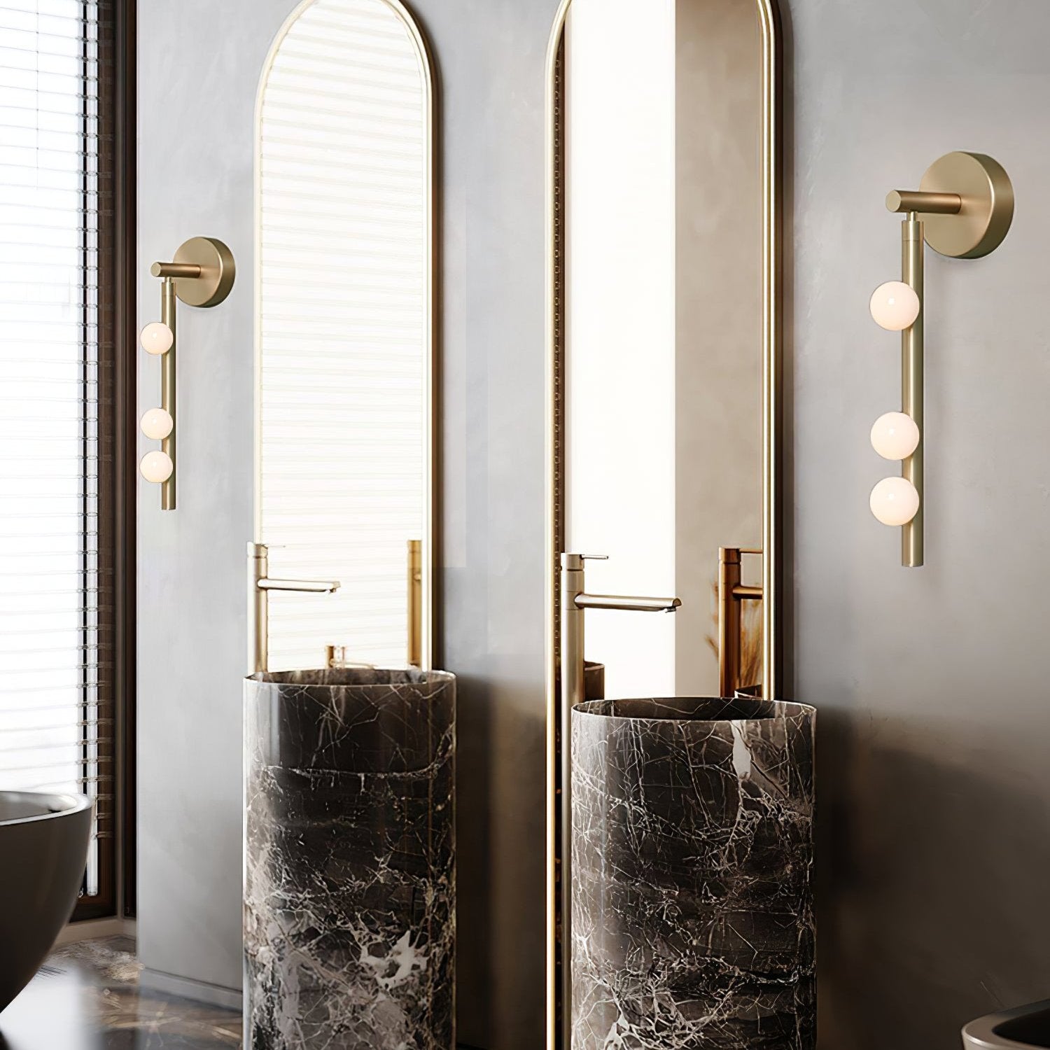 Pamela Tube Plug-in Brass Glass Wall Lamp - Neutralighting