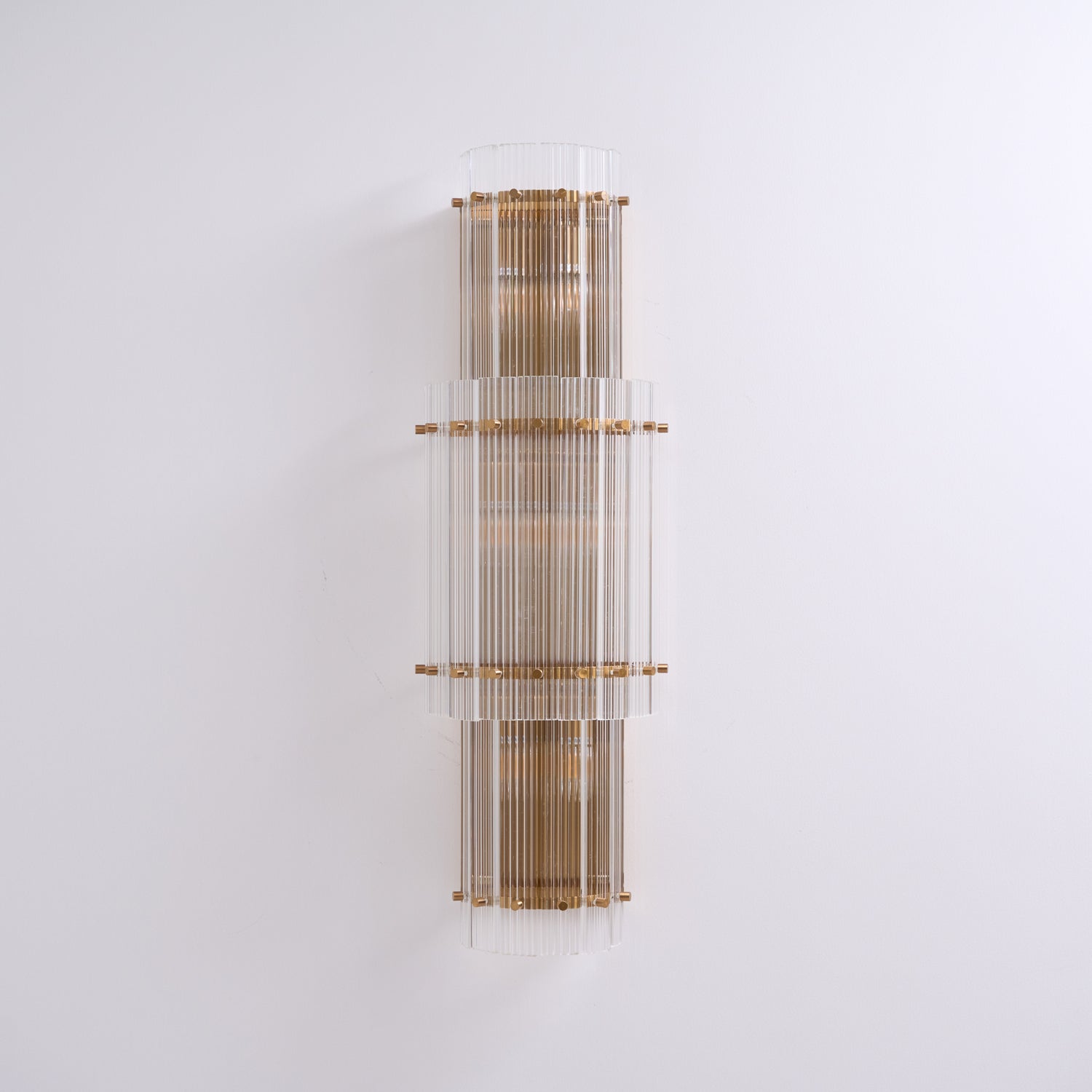 Aurora Wall Light Layered Glass Rods Copper Modern Vertical - Letslighting