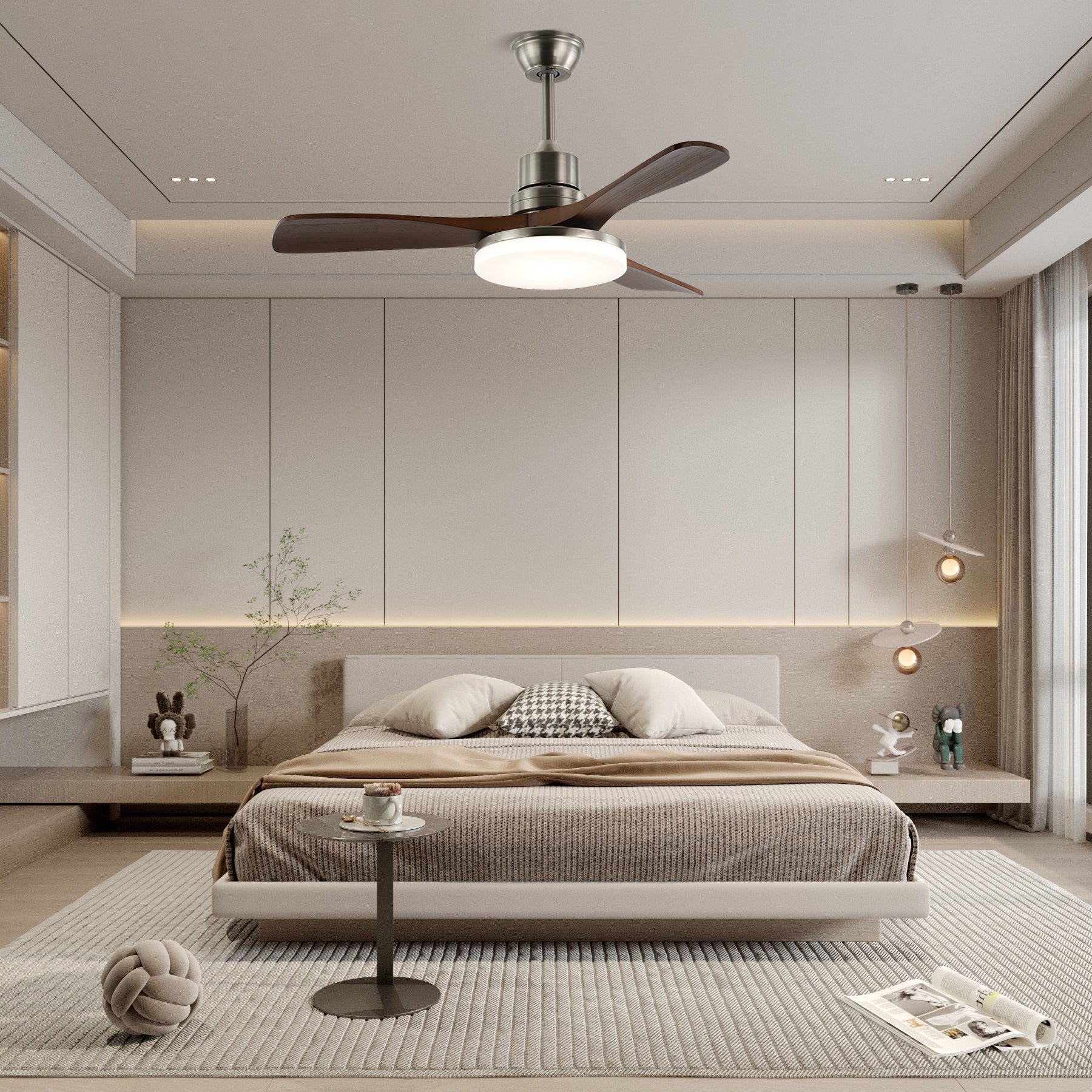 Ventilateur de plafond Kaelen avec éclairage LED intégré