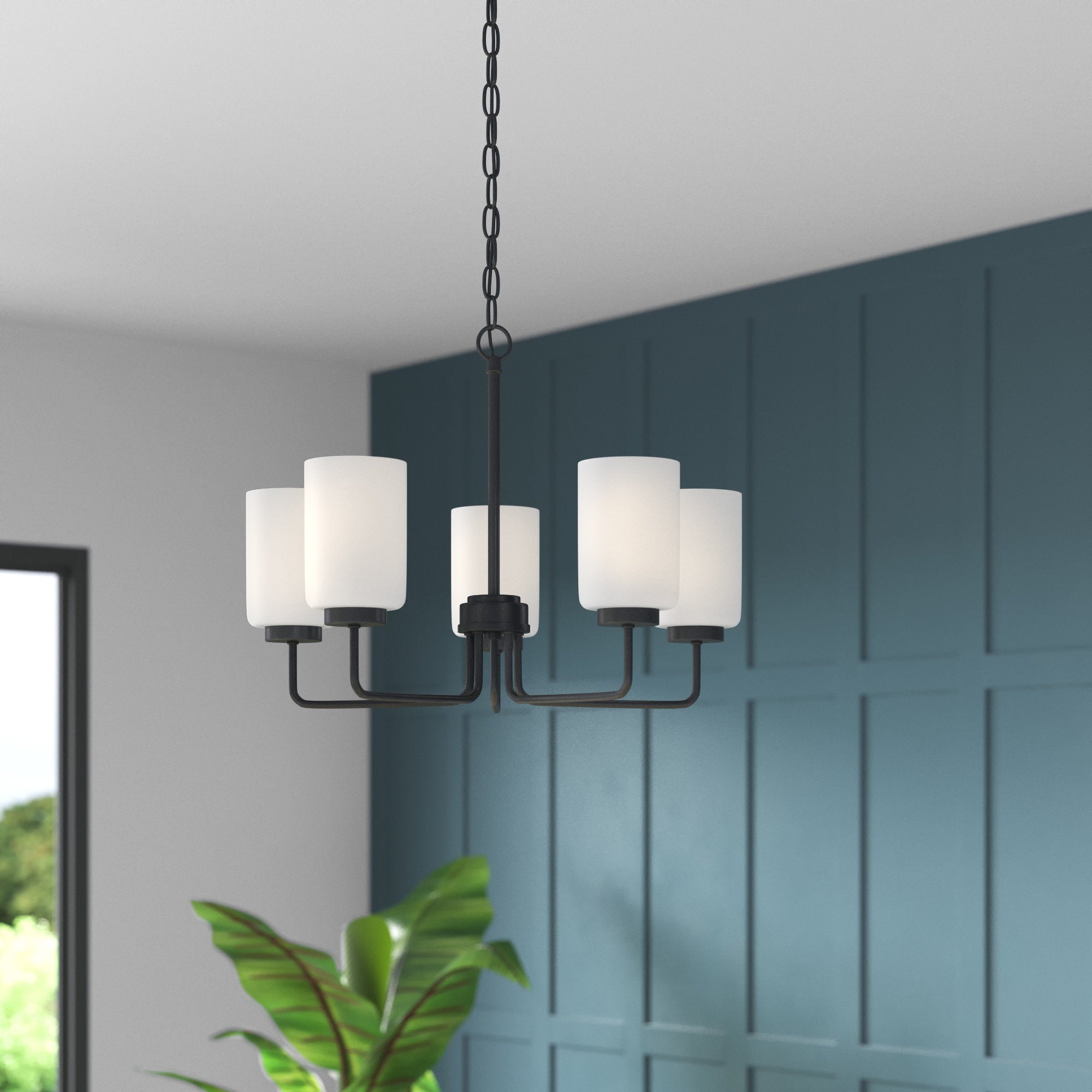 Neva Lustre Métal Noir Verre Minimaliste Moderne - Neutralighting