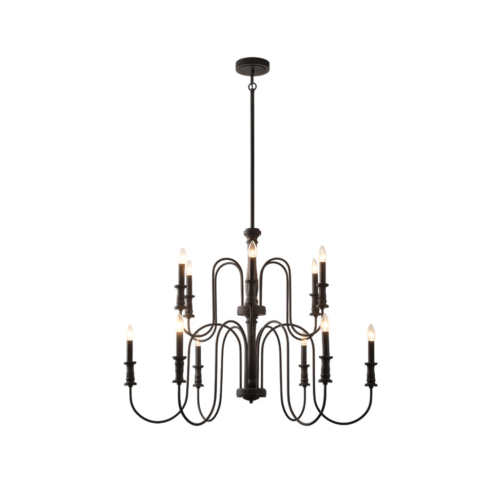 Volo Postmodern Luxury Wooden Metal Chandelier - Lamp Copper