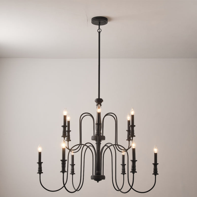 Volo Postmodern Luxury Wooden Metal Chandelier - Lamp Copper