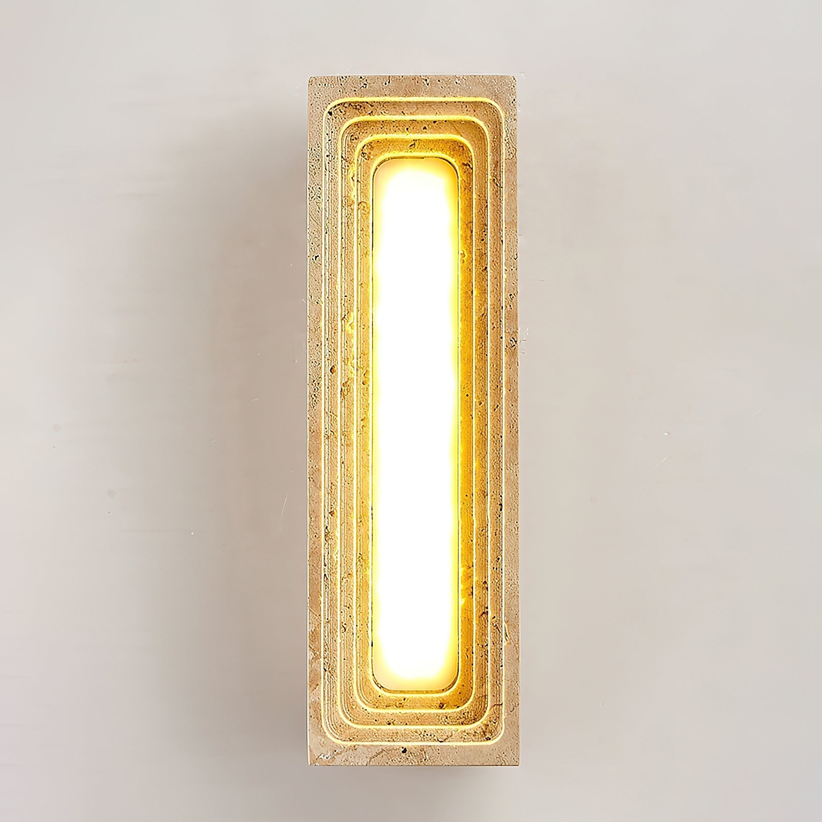 Siliq Modern Minimalist Beige Travertine Wall Lamp - Lamp Copper