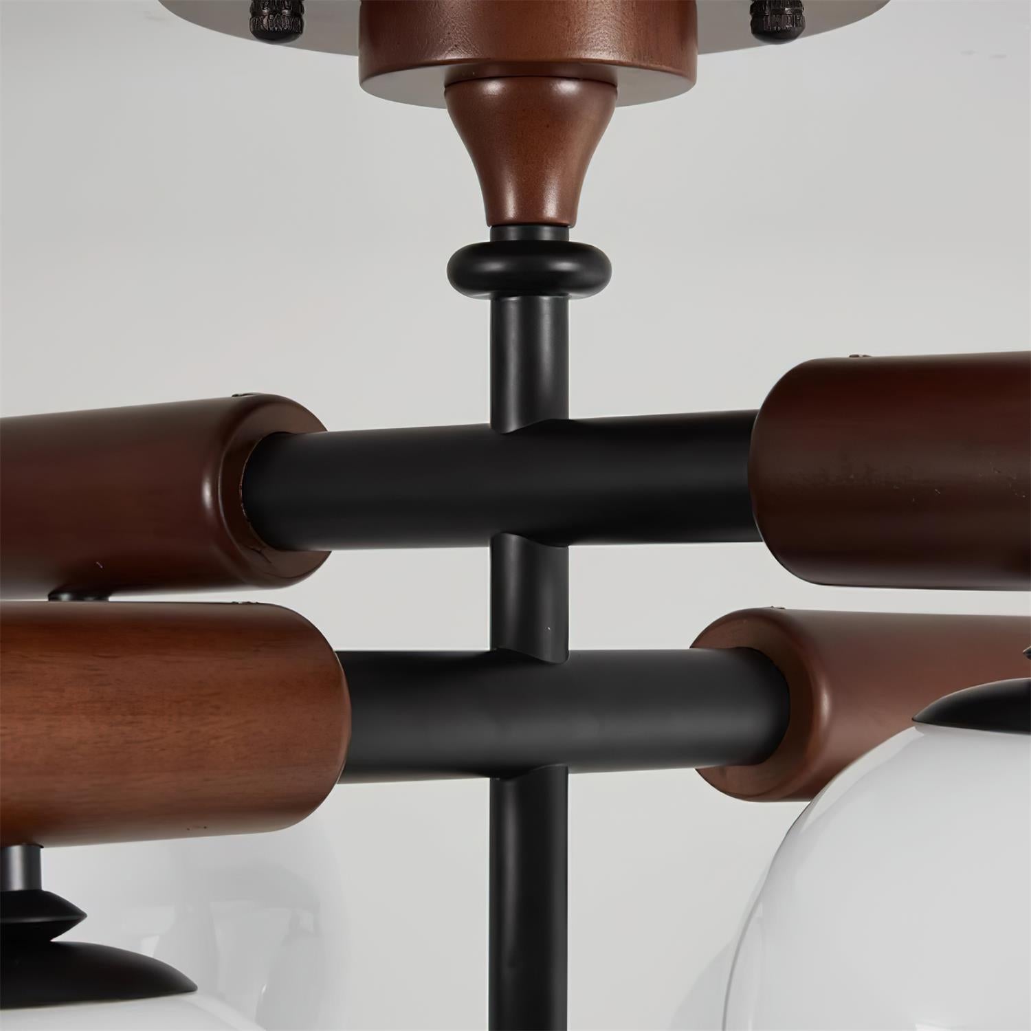 Briette Ceiling Light Wood Glass Globe Mid Century - Letslighting