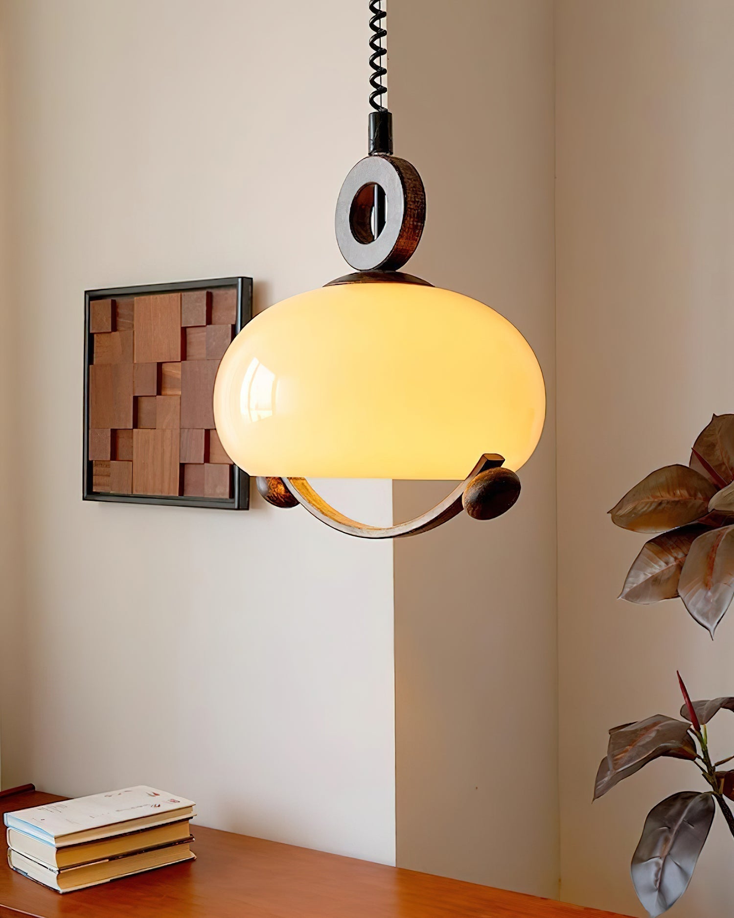 Briette Suspension Lampe Bois Arrondi Vintage - Neutralighting