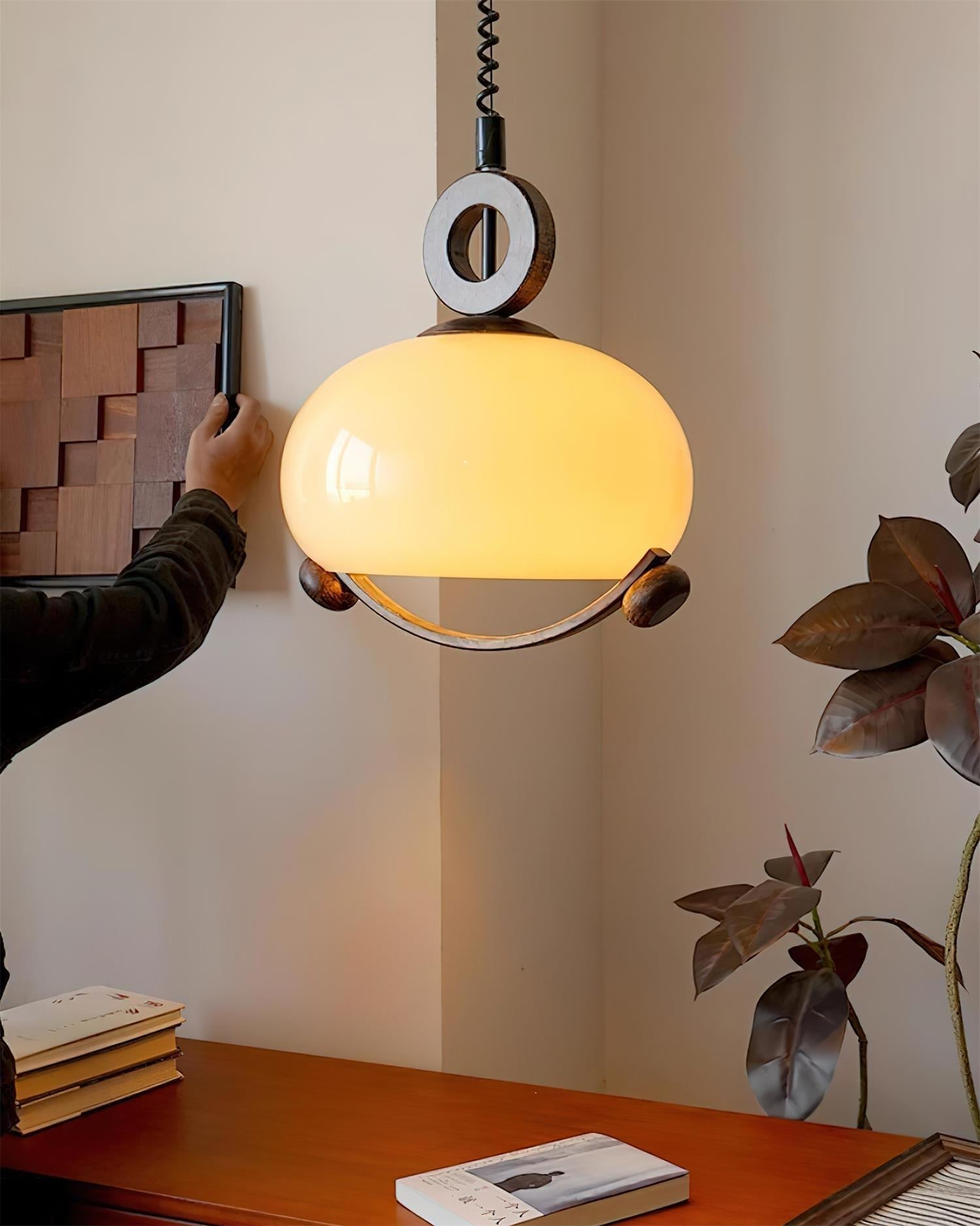 Briette Suspension Lampe Bois Arrondi Vintage - Neutralighting