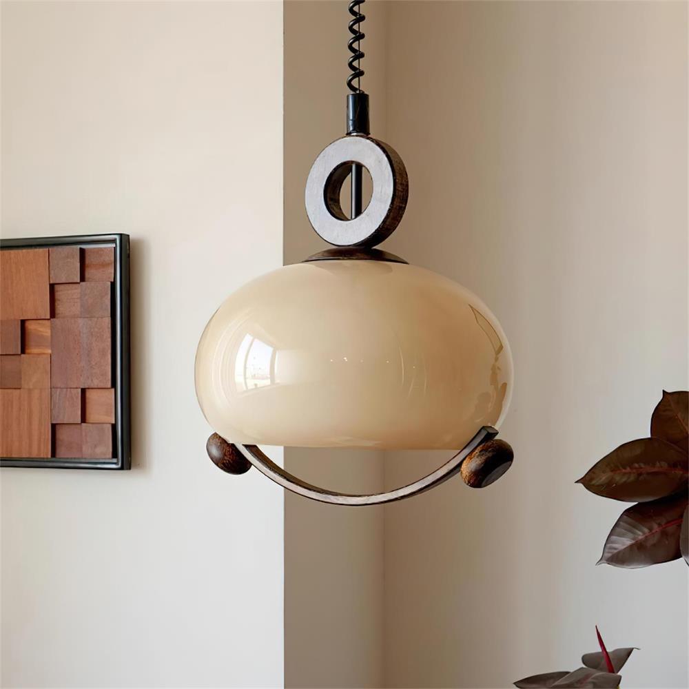 Briette Suspension Lampe Bois Arrondi Vintage - Neutralighting