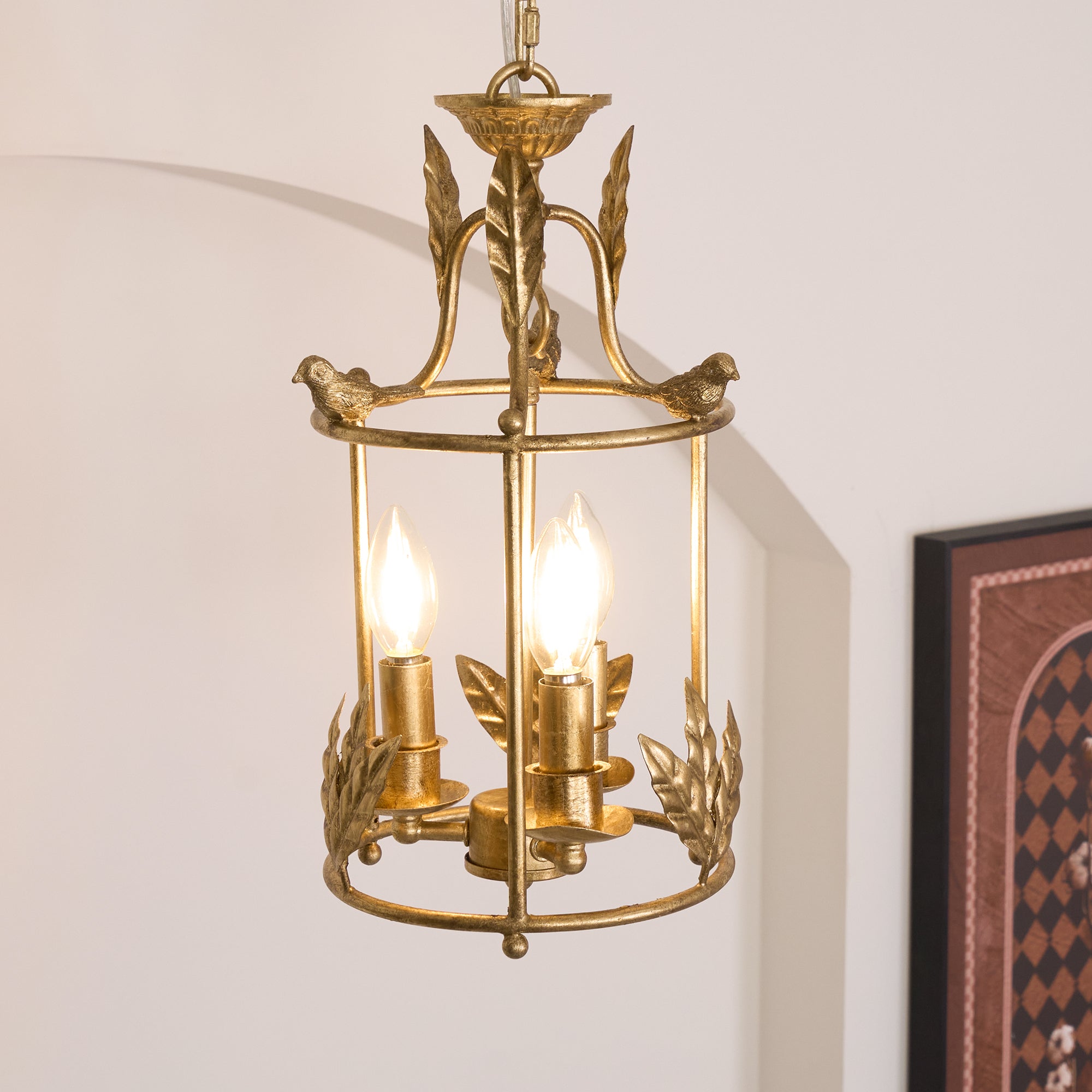 Hylite Suspension Lanterne Métal Doré Industrielle Vintage - Neutralighting