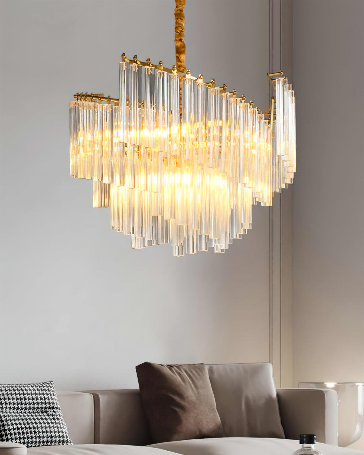 Ilsoris Lustre Postmoderne de Luxe en Cristal Brinicle - Neutralighting