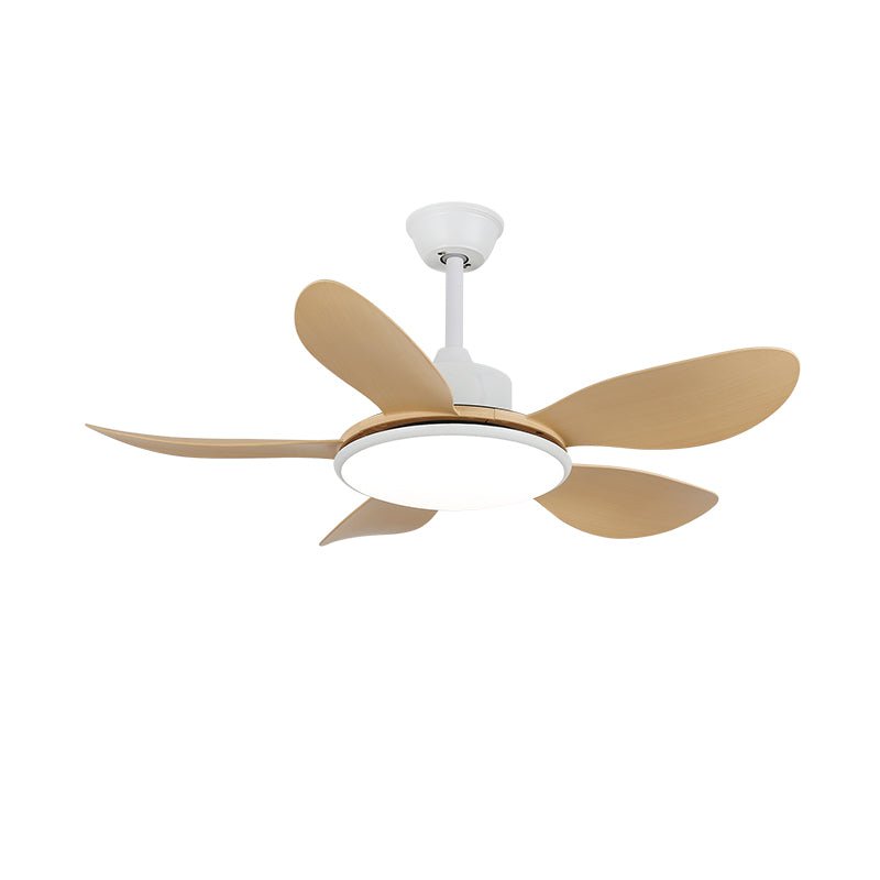 Plafonnier ventilateur Tirenor finition grain de bois Noyer