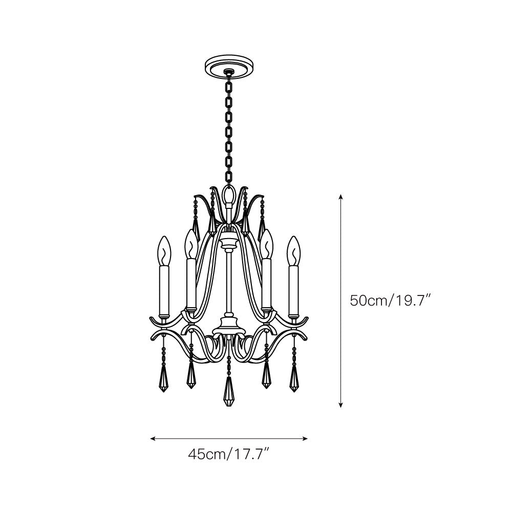 Lyra Postmodern Luxury Copper Crystal Chandelier - Lamp Copper