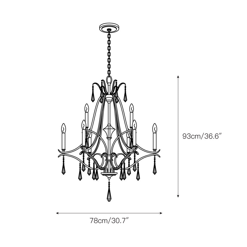 Lyra Postmodern Luxury Copper Crystal Chandelier - Lamp Copper