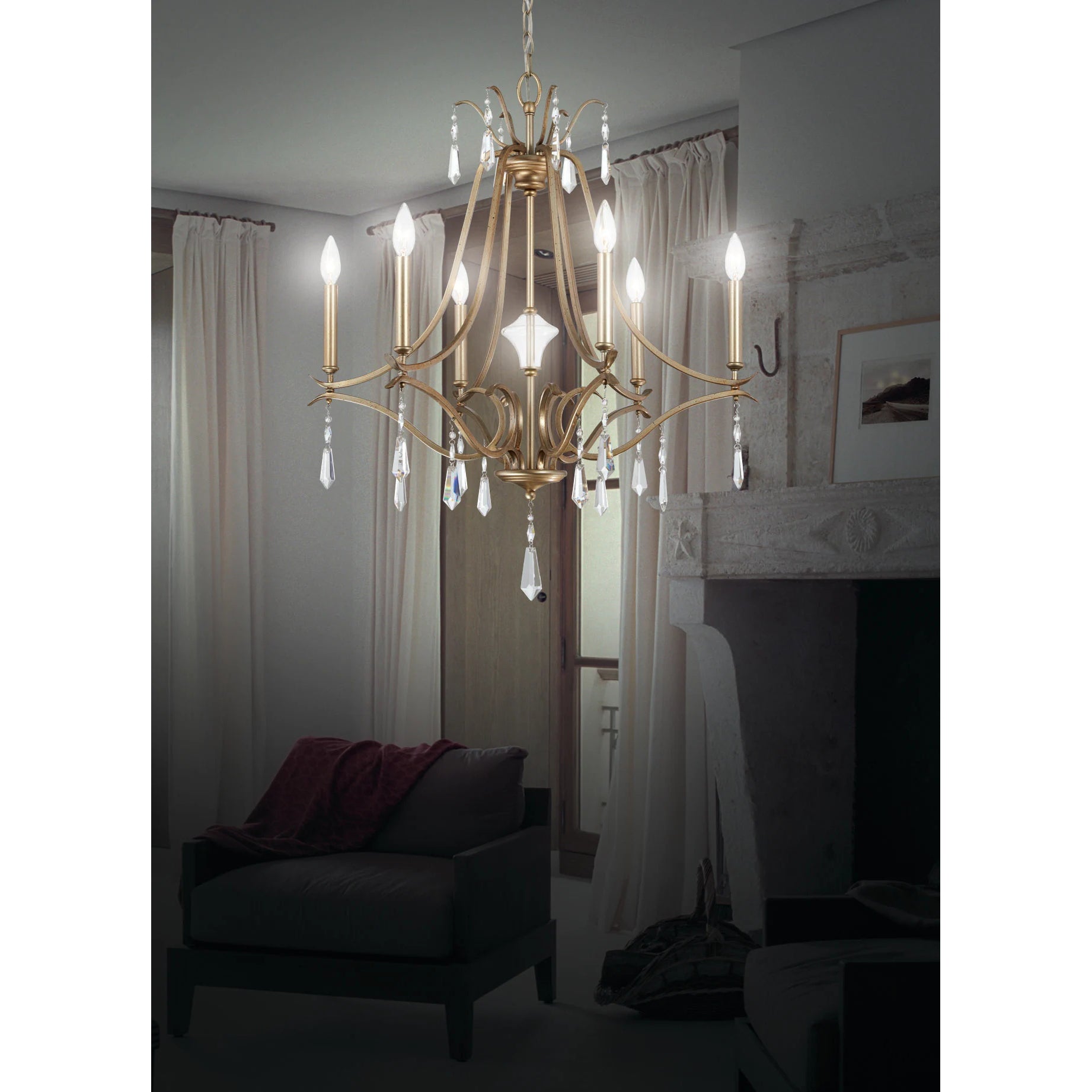 Lyra Postmodern Luxury Copper Crystal Chandelier - Lamp Copper