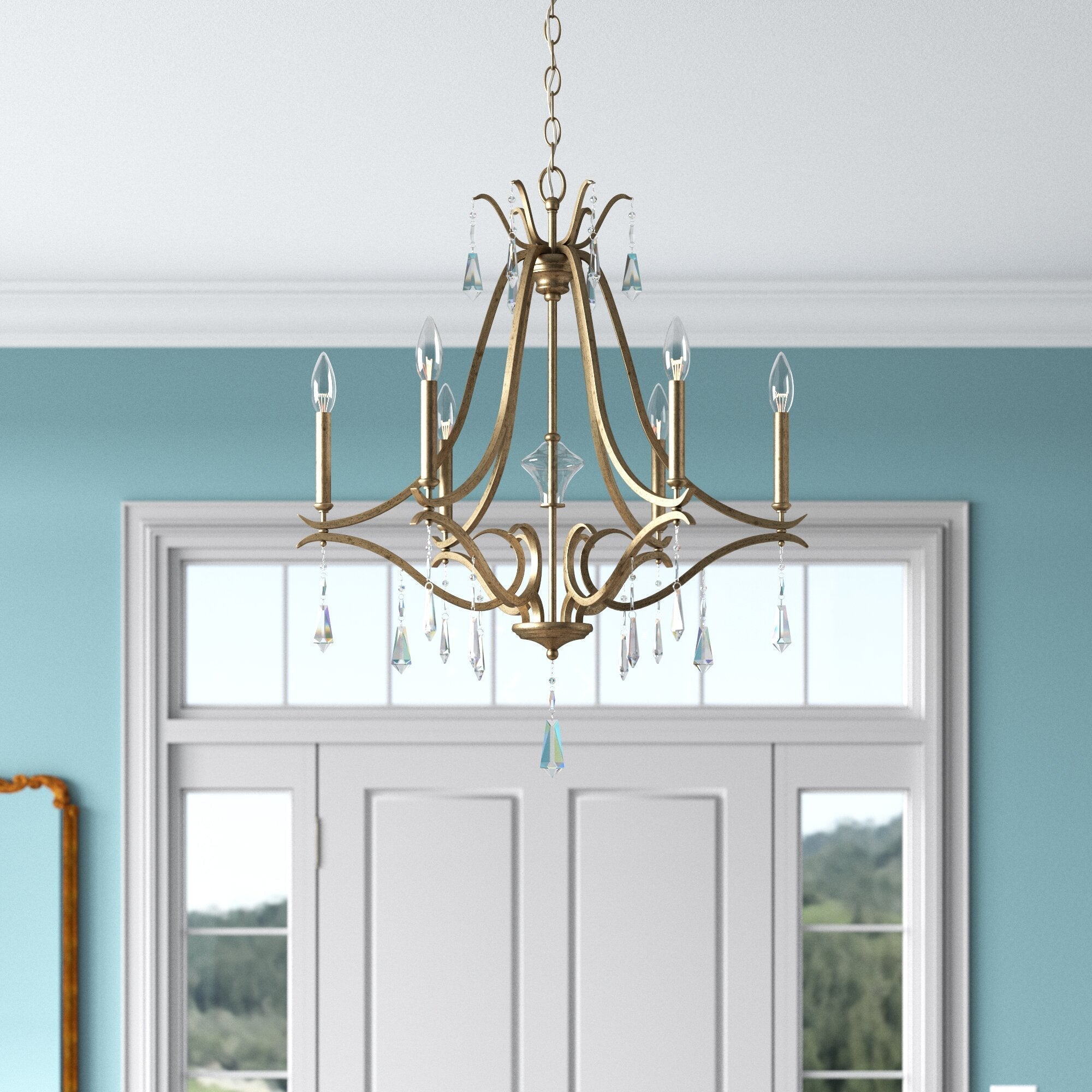 Lyra Postmodern Luxury Copper Crystal Chandelier - Lamp Copper