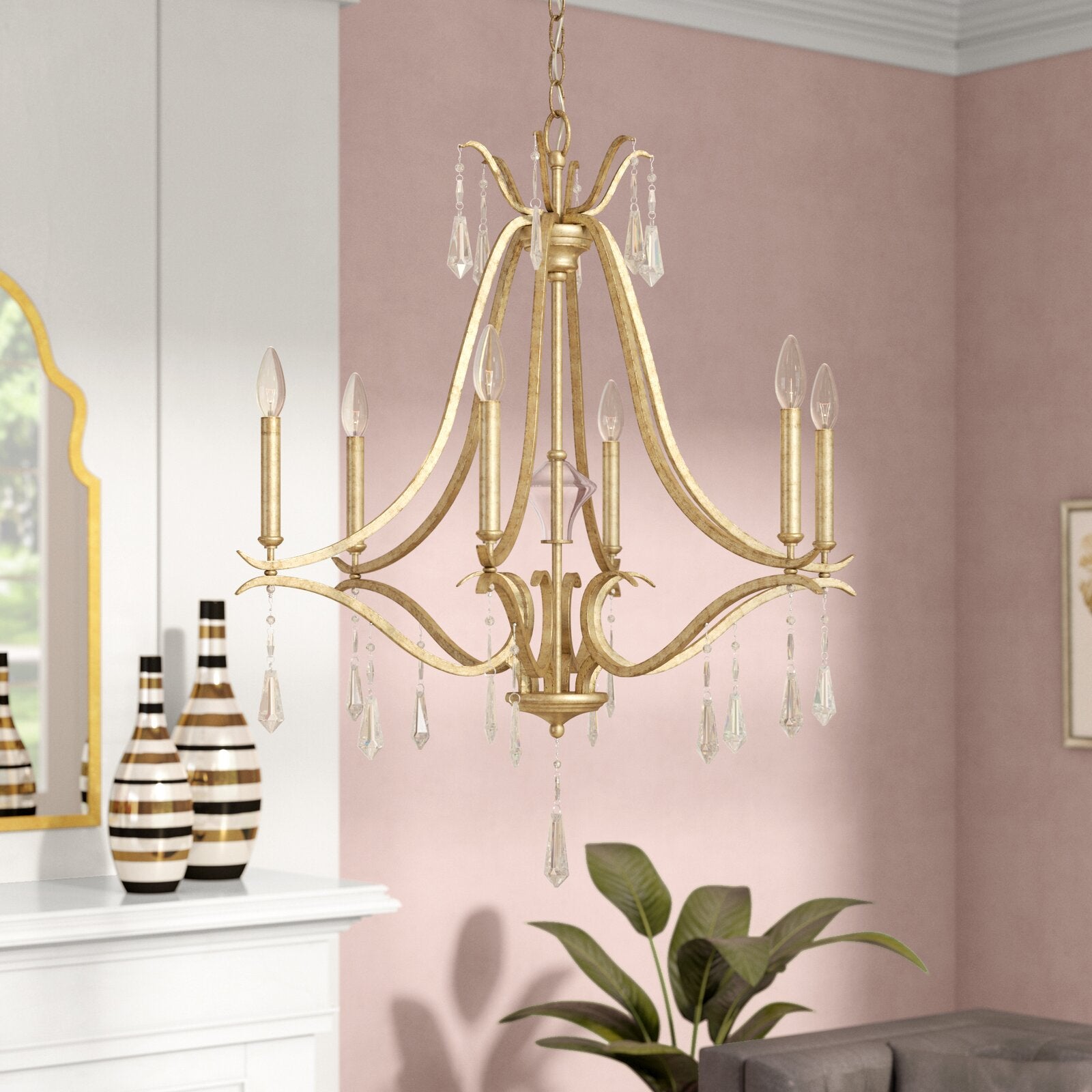 Lyra Postmodern Luxury Copper Crystal Chandelier - Lamp Copper