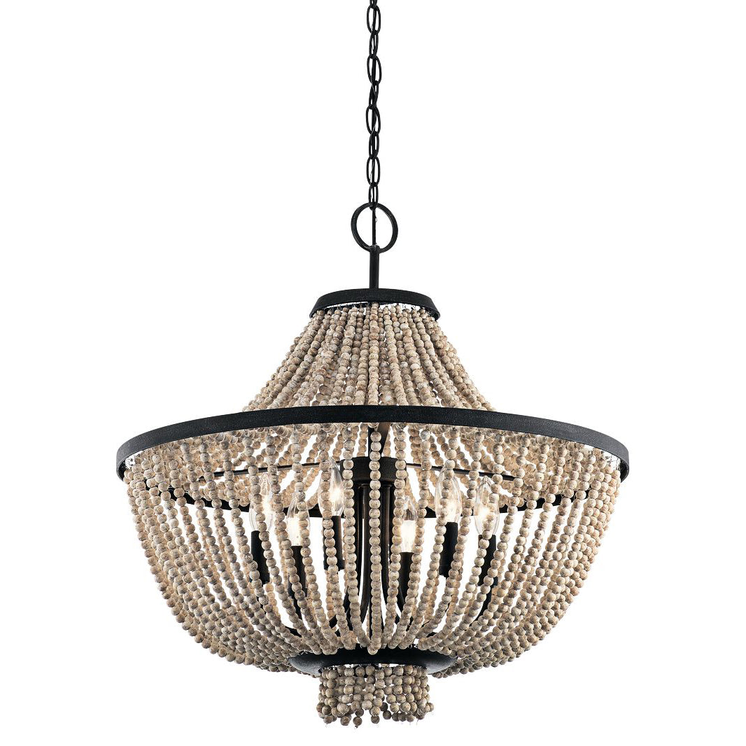 Vela Premium Elegance Wooden Metal Chandelier - Lamp Copper