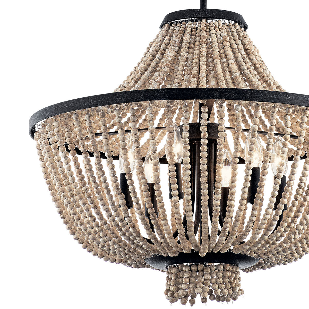 Vela Premium Elegance Wooden Metal Chandelier - Lamp Copper