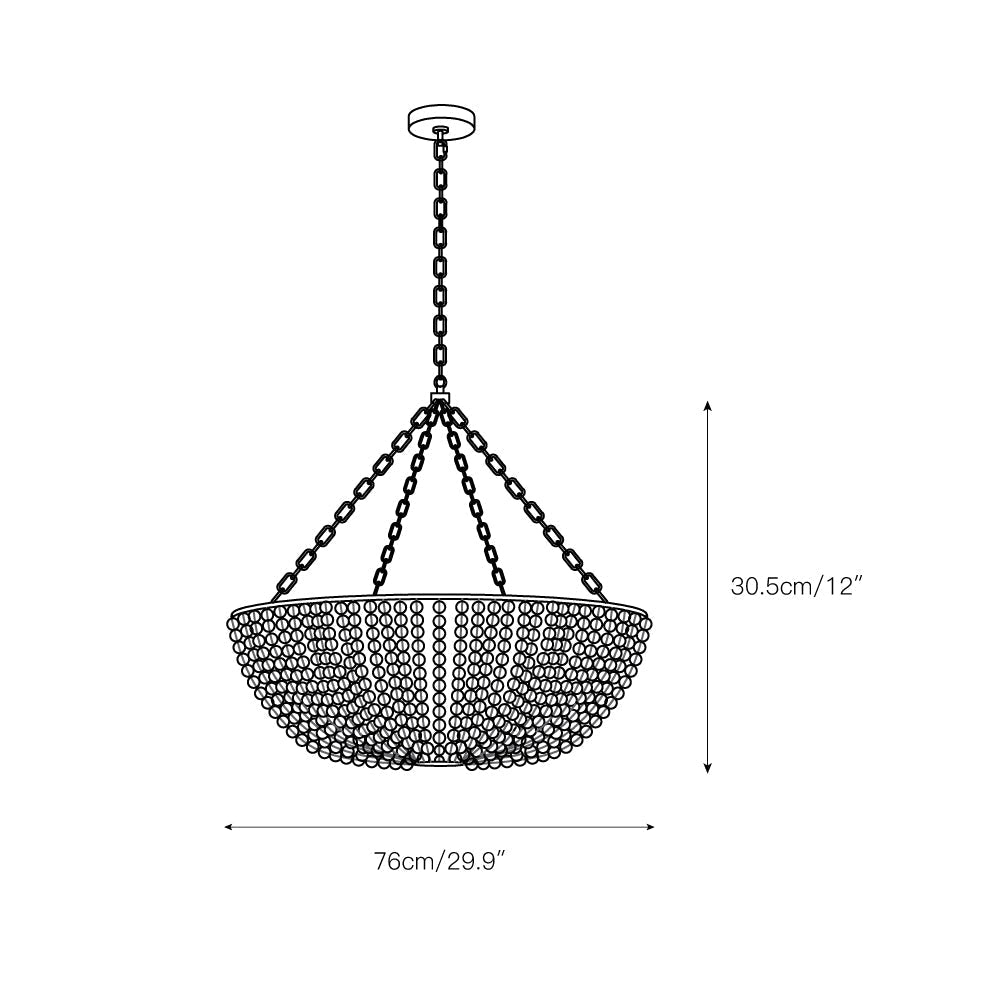 Colora Postmodern Luxury Beaded Wood Chandelier - Lamp Copper
