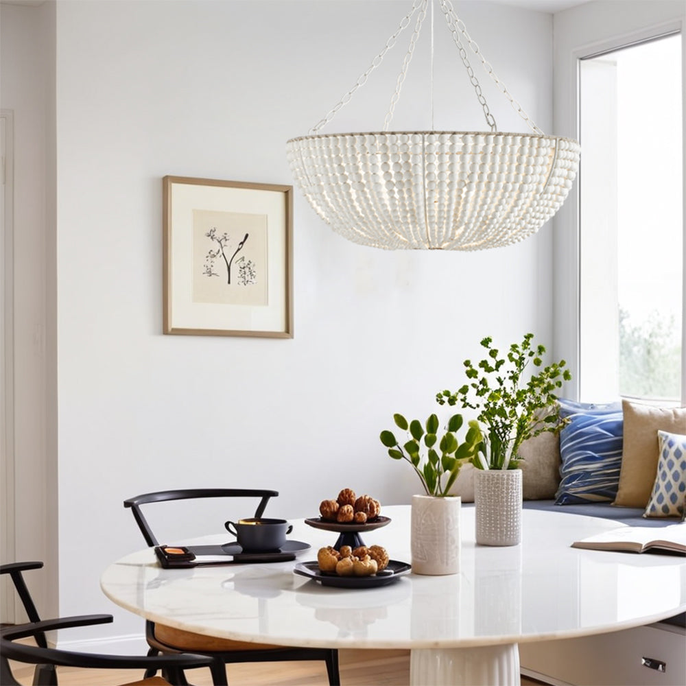 Colora Postmodern Luxury Beaded Wood Chandelier - Lamp Copper