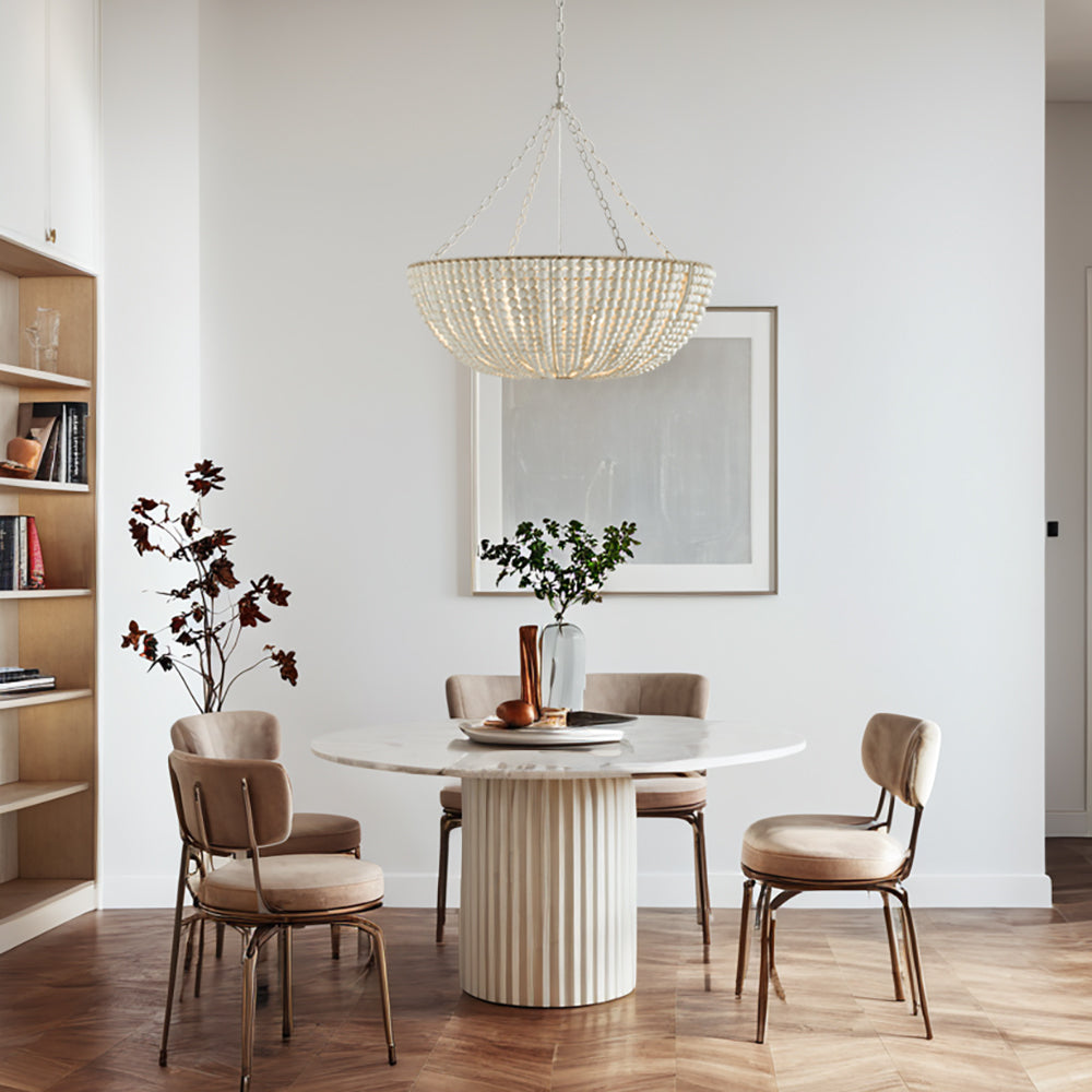 Colora Postmodern Luxury Beaded Wood Chandelier - Lamp Copper