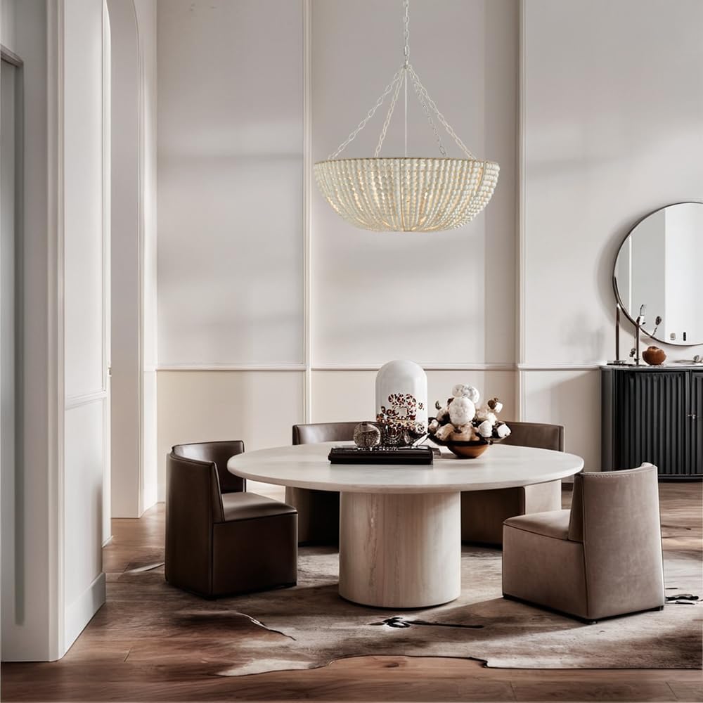 Colora Postmodern Luxury Beaded Wood Chandelier - Lamp Copper