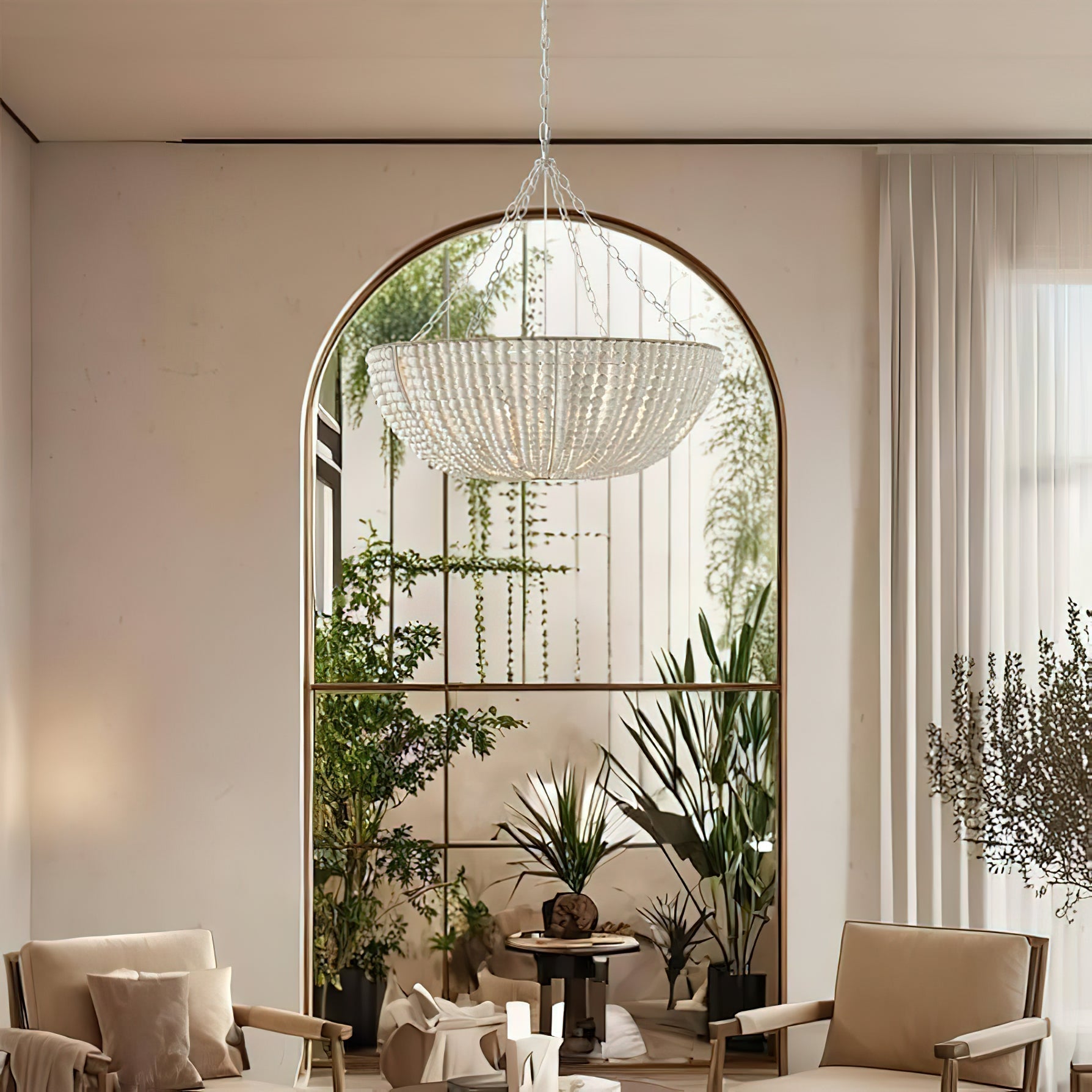 Colora Postmodern Luxury Beaded Wood Chandelier - Lamp Copper