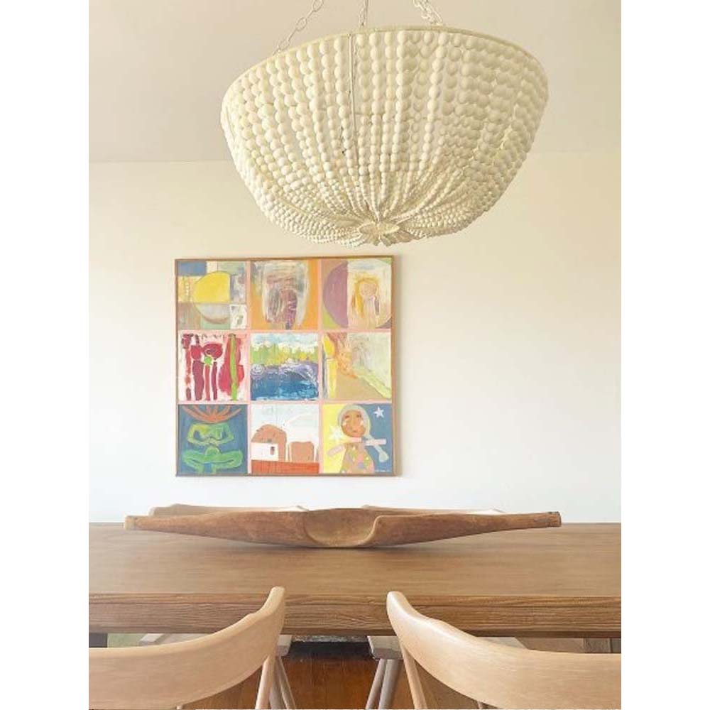 Colora Postmodern Luxury Beaded Wood Chandelier - Lamp Copper