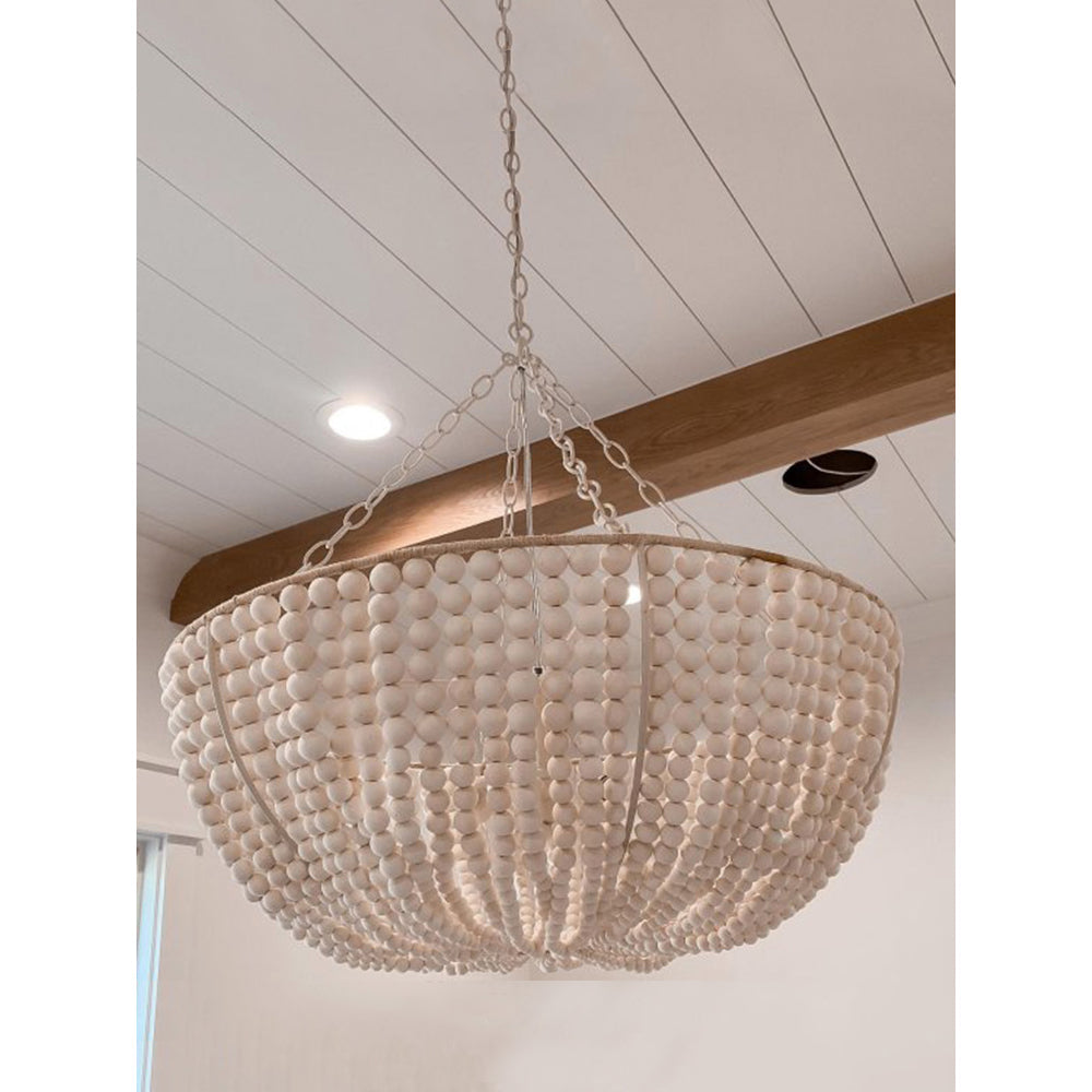 Colora Postmodern Luxury Beaded Wood Chandelier - Lamp Copper