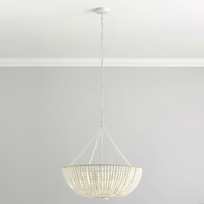 Colora Postmodern Luxury Beaded Wood Chandelier - Lamp Copper
