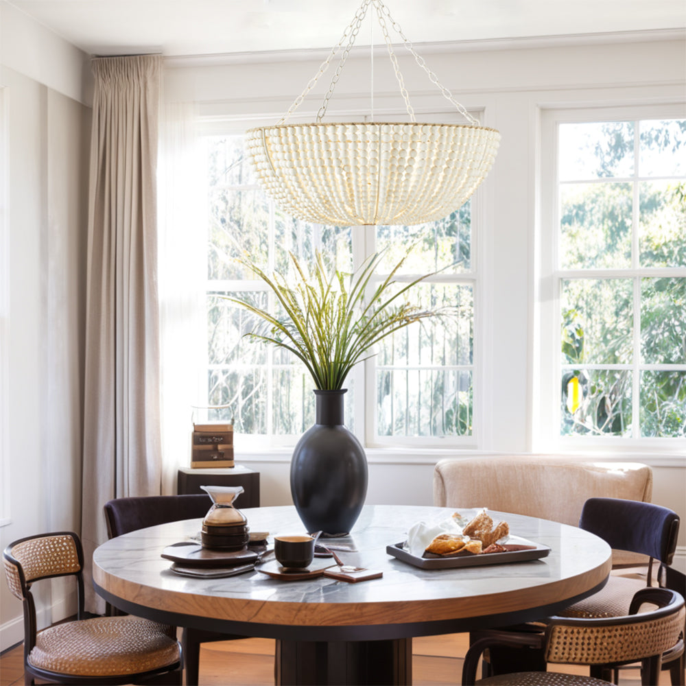 Colora Postmodern Luxury Beaded Wood Chandelier - Lamp Copper