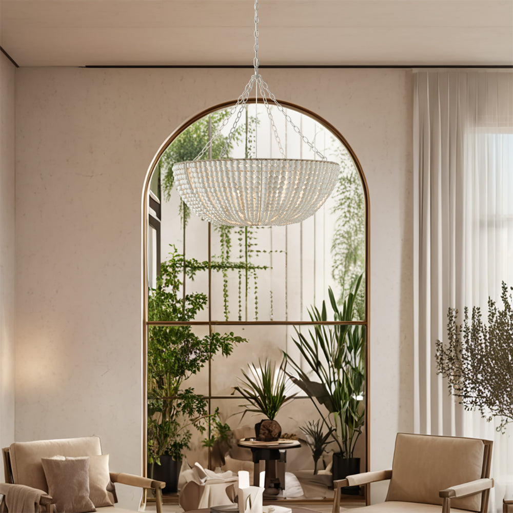 Colora Postmodern Luxury Beaded Wood Chandelier - Lamp Copper
