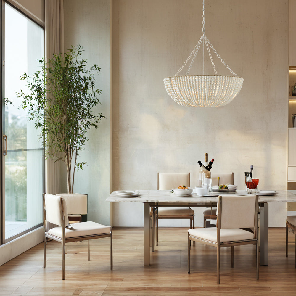Colora Postmodern Luxury Beaded Wood Chandelier - Lamp Copper