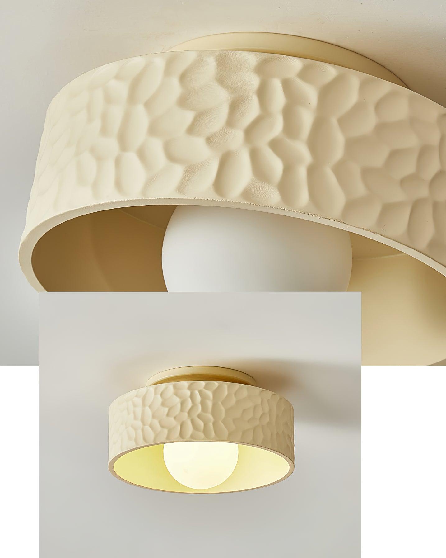Brito Plafonnier Texturé Ronde Abat-jour Wabi Sabi - Neutralighting