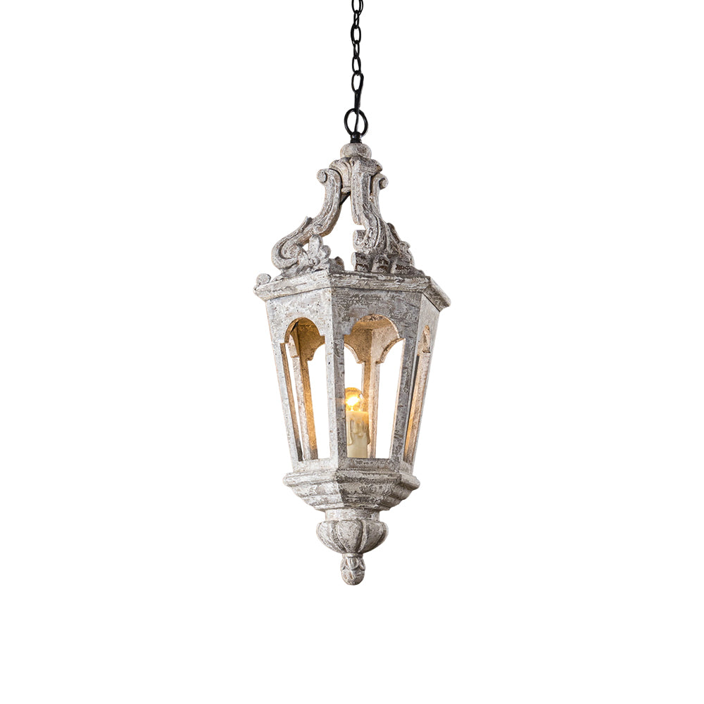 Seren Postmodern Luxury Elegance Wood Resin Lantern Pendant Lamp - Lamp Copper