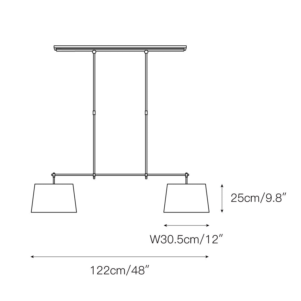 Kaleido Suspension Linéaire Métal Laiton Tissu Élégance - Neutralighting