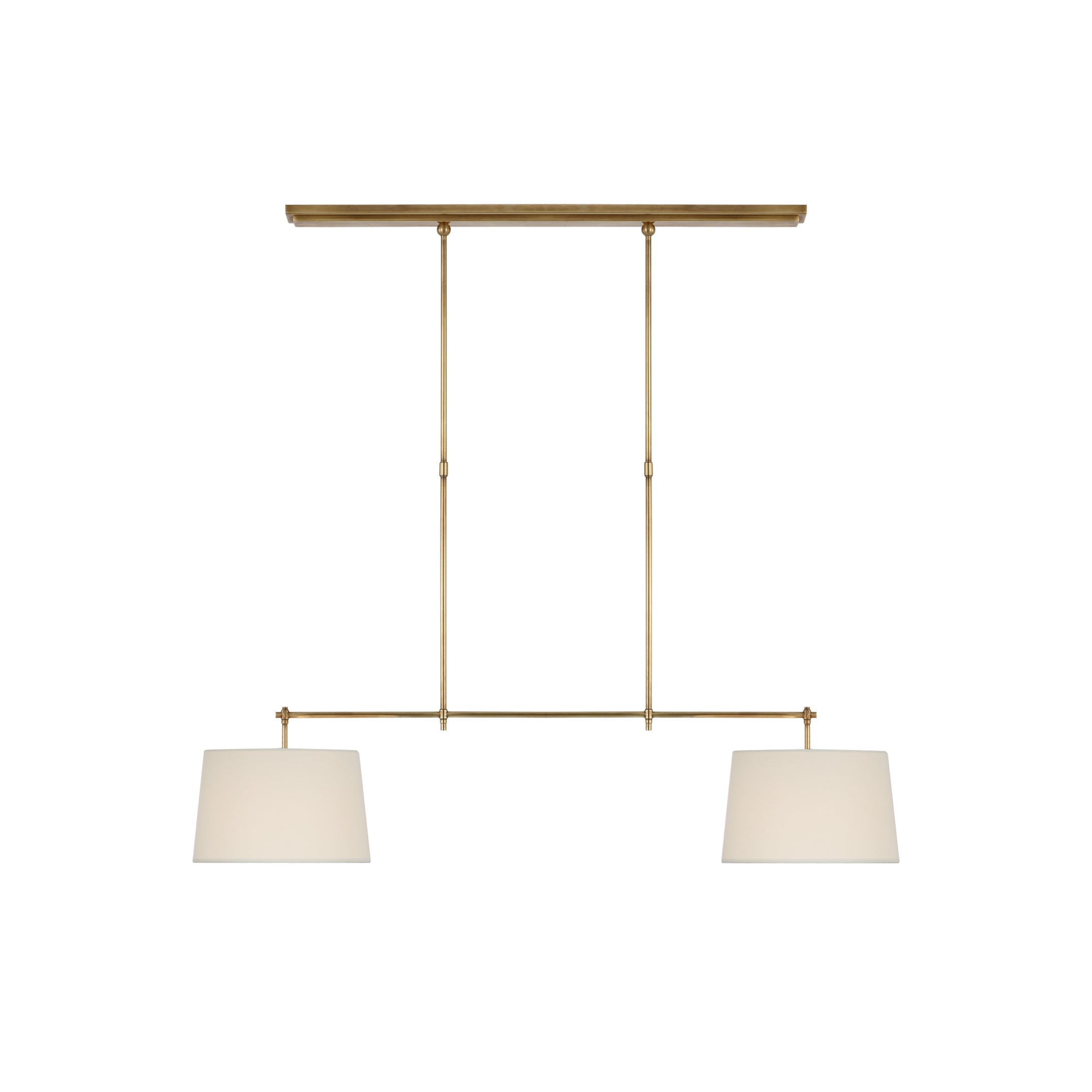 Kaleido Suspension Linéaire Métal Laiton Tissu Élégance - Neutralighting