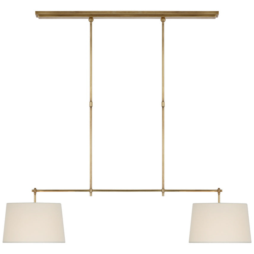 Kaleido Suspension Linéaire Métal Laiton Tissu Élégance - Neutralighting