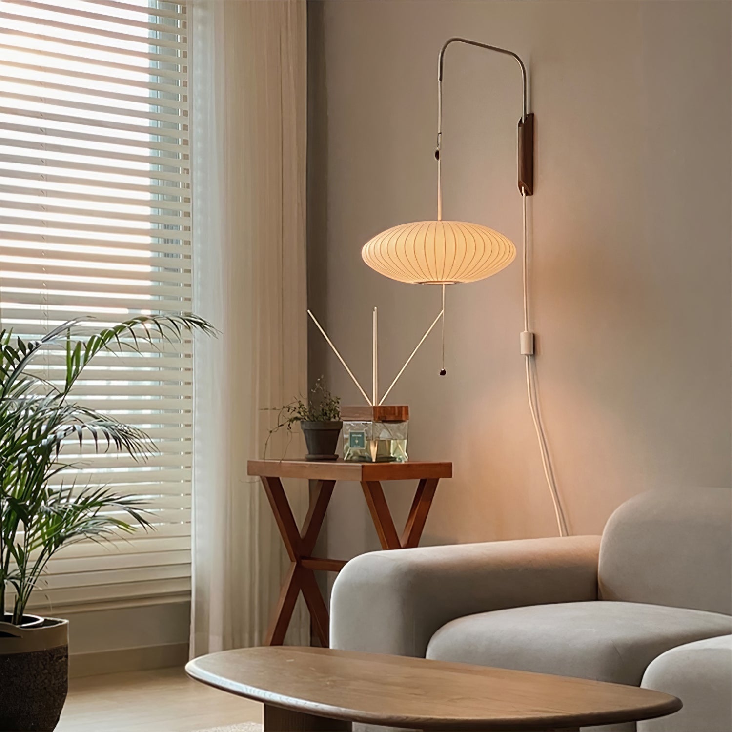 Lustra Wall Sconce Walnut Ball - Neutralighting