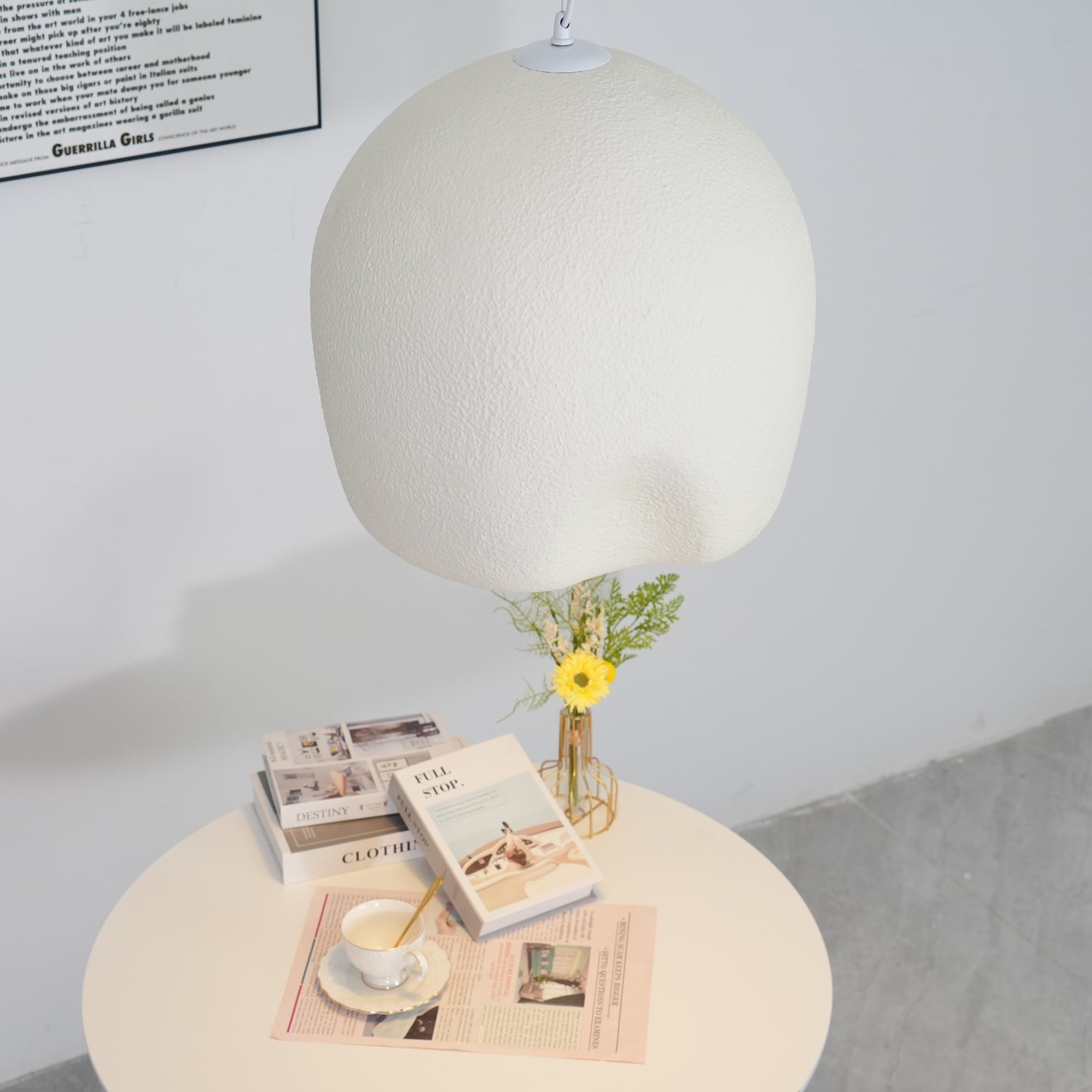 Solara Pendant Lamp Plaster Rounded Dome Wabi Sabi - Letslighting