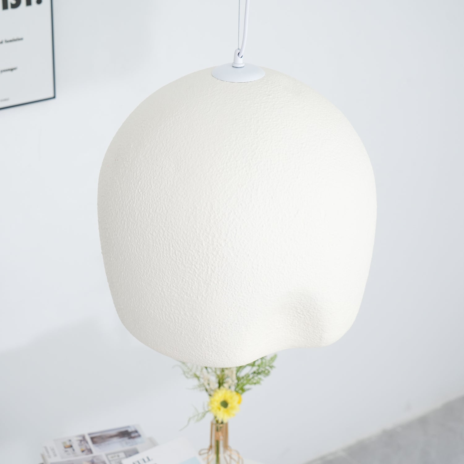 Solara Pendant Lamp Plaster Rounded Dome Wabi Sabi - Letslighting