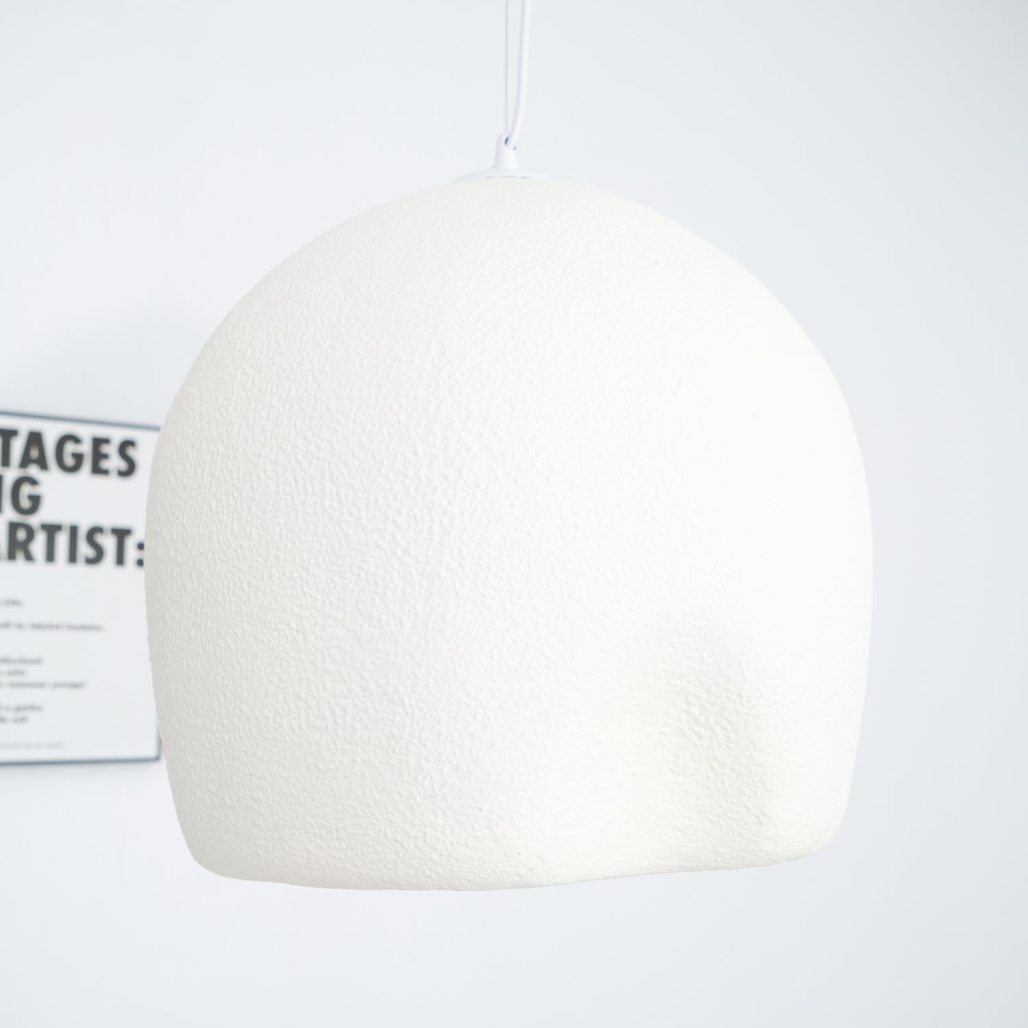 Solara Pendant Lamp Plaster Rounded Dome Wabi Sabi - Letslighting